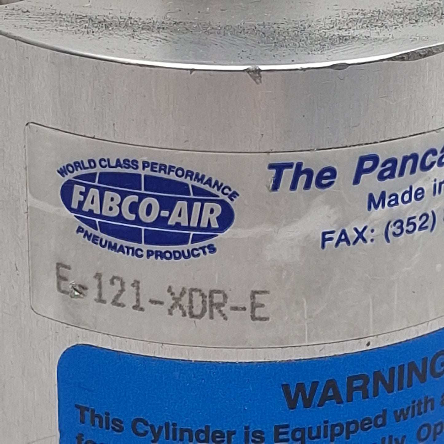 Used Fabco-Air E-121-XDR-E Pneumatic Cylinder, ø1-1/8in Bore, 1in Stroke, 1/8in NPT