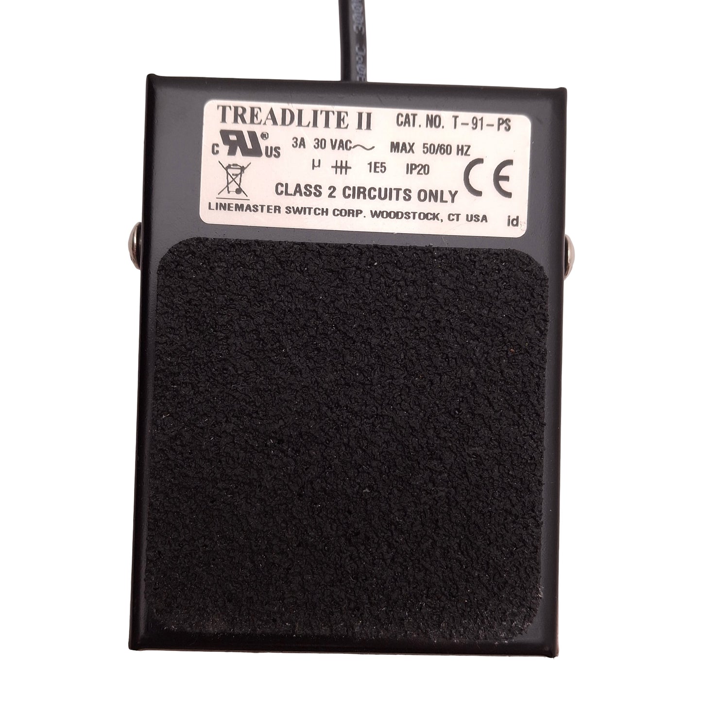 Used Linemaster T-91-PS Momentary Foot Pedal Switch SPDT, 30VAC, 3A, Flying Leads