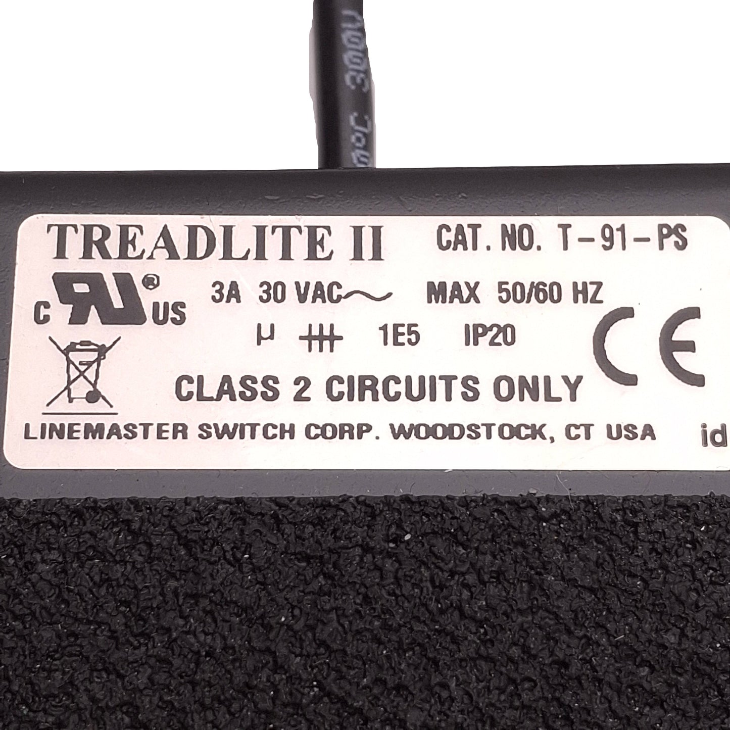 Used Linemaster T-91-PS Momentary Foot Pedal Switch SPDT, 30VAC, 3A, Flying Leads
