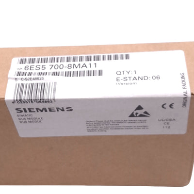 New Siemens 6ES5 700-8MA11 Bus Module for SIMATIC S5 PLC, 2-Slot, 500VAC Max