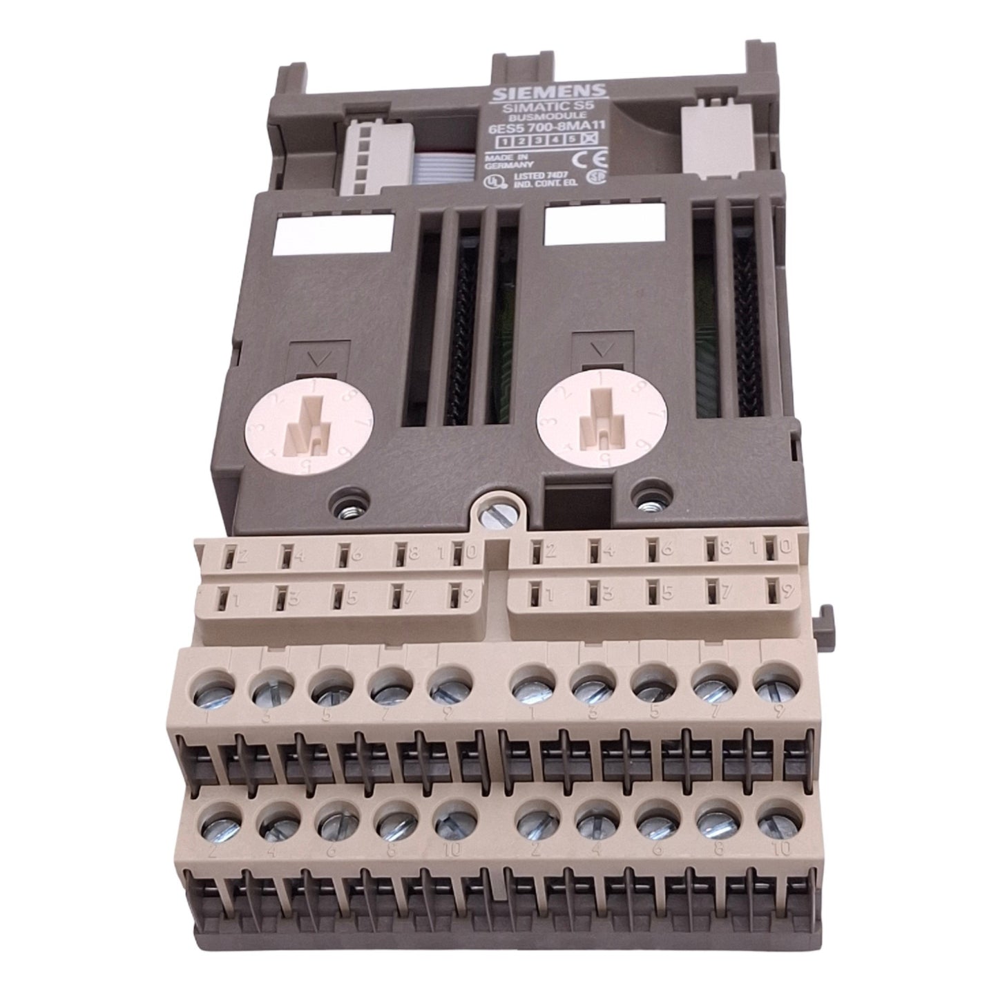 New Siemens 6ES5 700-8MA11 Bus Module for SIMATIC S5 PLC, 2-Slot, 500VAC Max