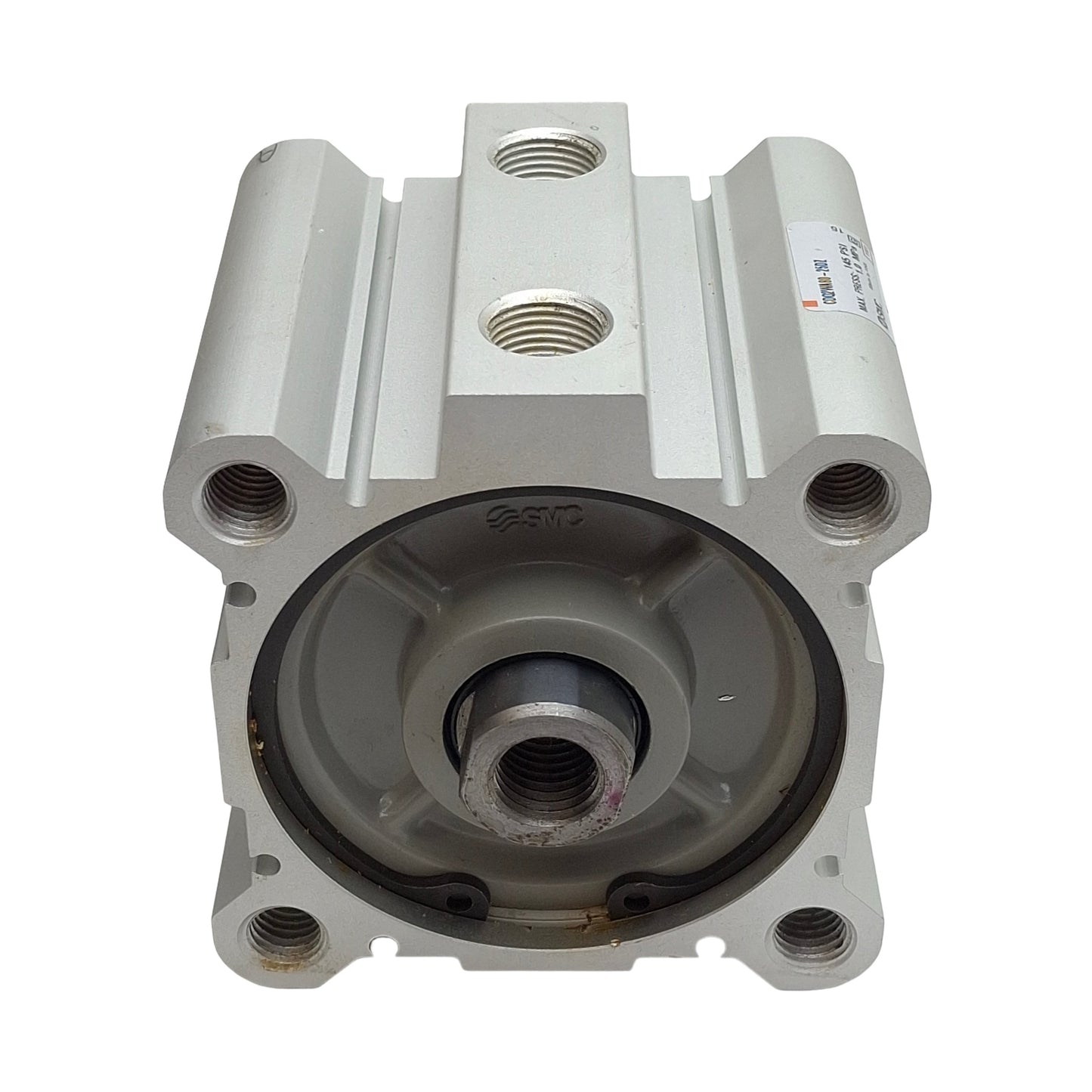 Used SMC CDQ2WA80-25DZ Compact Cylinder, ø80mm Bore, 25mm Stroke, Rc3/8, 145psi