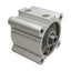Used SMC CDQ2WA80-25DZ Compact Cylinder, ø80mm Bore, 25mm Stroke, Rc3/8, 145psi