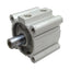 Used SMC CDQ2WA80-25DZ Compact Cylinder, ø80mm Bore, 25mm Stroke, Rc3/8, 145psi