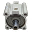 Used SMC CDQ2WA80-25DZ Compact Cylinder, ø80mm Bore, 25mm Stroke, Rc3/8, 145psi