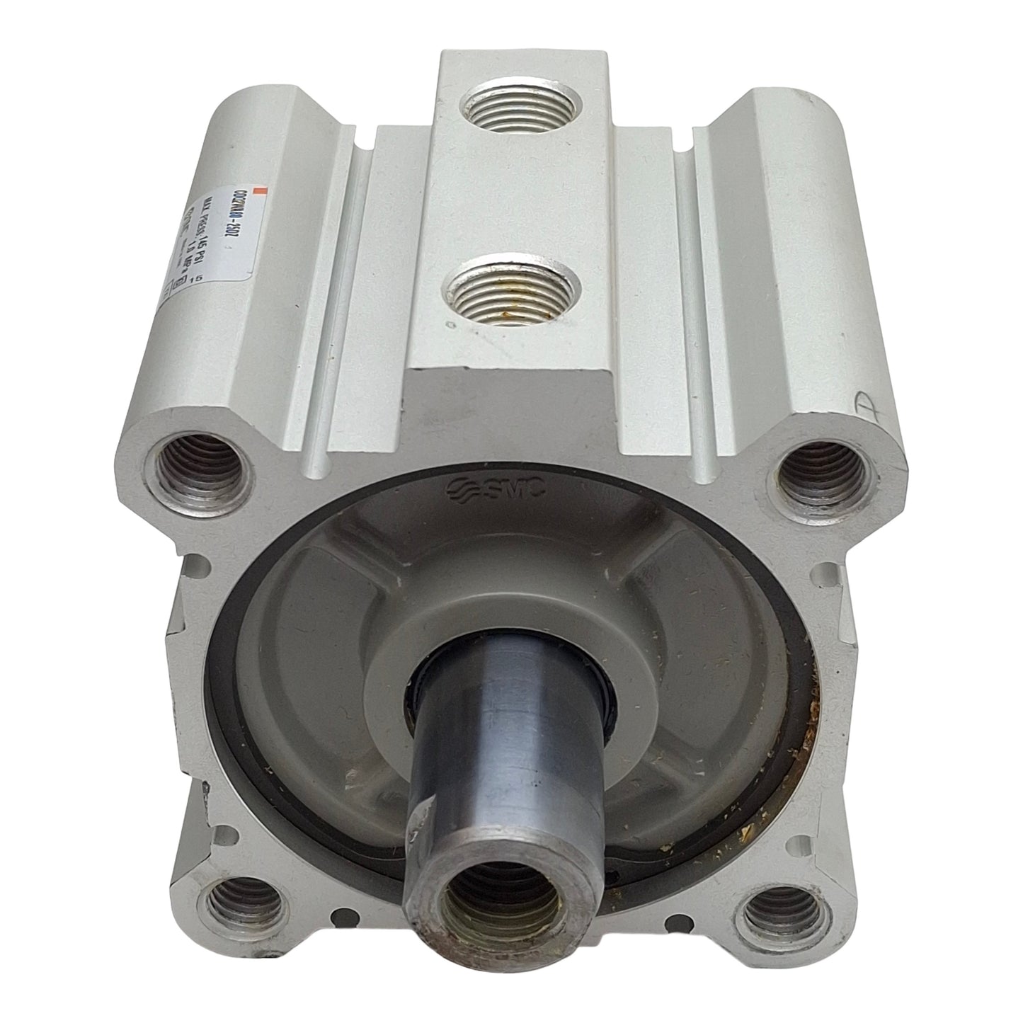 Used SMC CDQ2WA80-25DZ Compact Cylinder, ø80mm Bore, 25mm Stroke, Rc3/8, 145psi