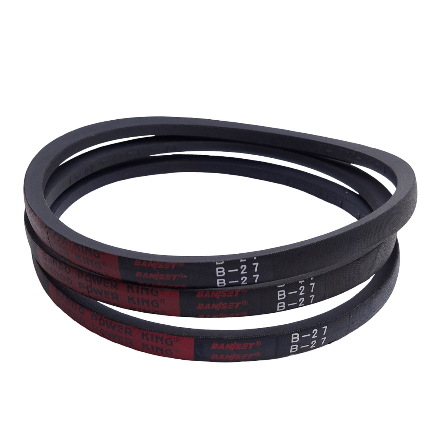 New Lot of 3 Bando B-27 Bandset V-Belt, 30in Length, 0.66in W x 0.41in Thickness