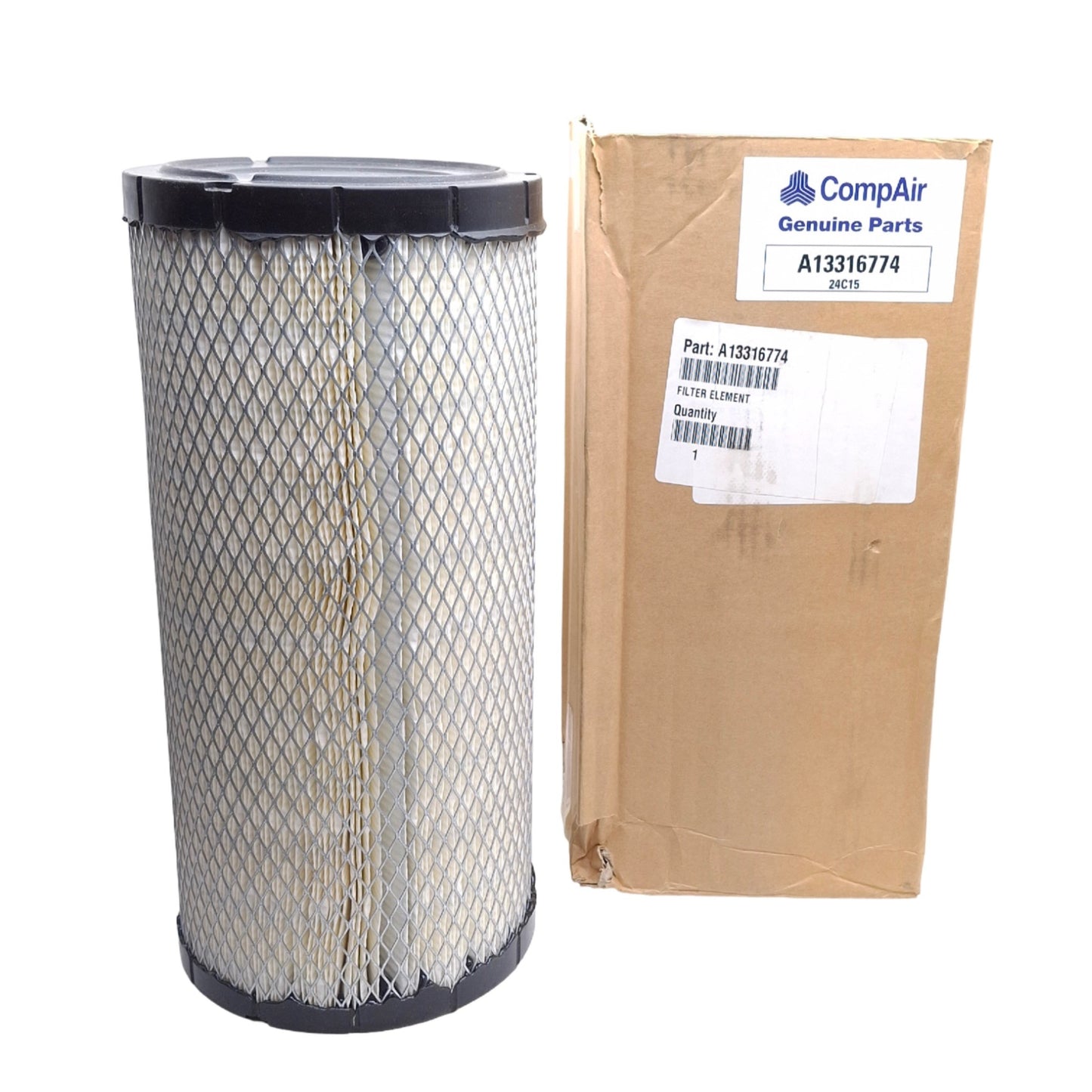 New Compair A13316774 Air Compressor Filter Element, R61, ø3.5in Inlet