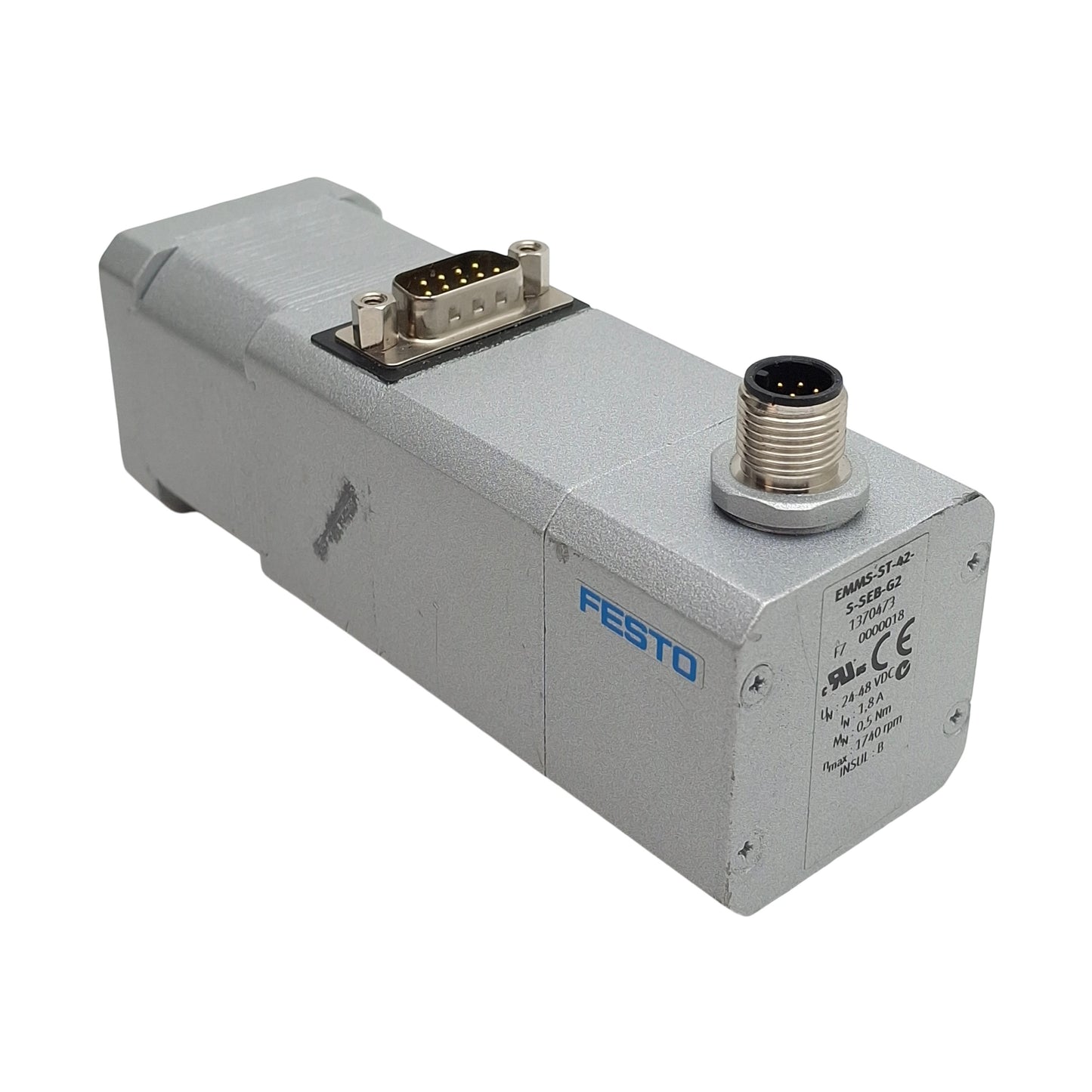 Used Festo EMMS-ST-42-S-SEB-G2 Stepper Motor, 2-Phase, 1.8°/Step, ø5mm Shaft, NEMA 17