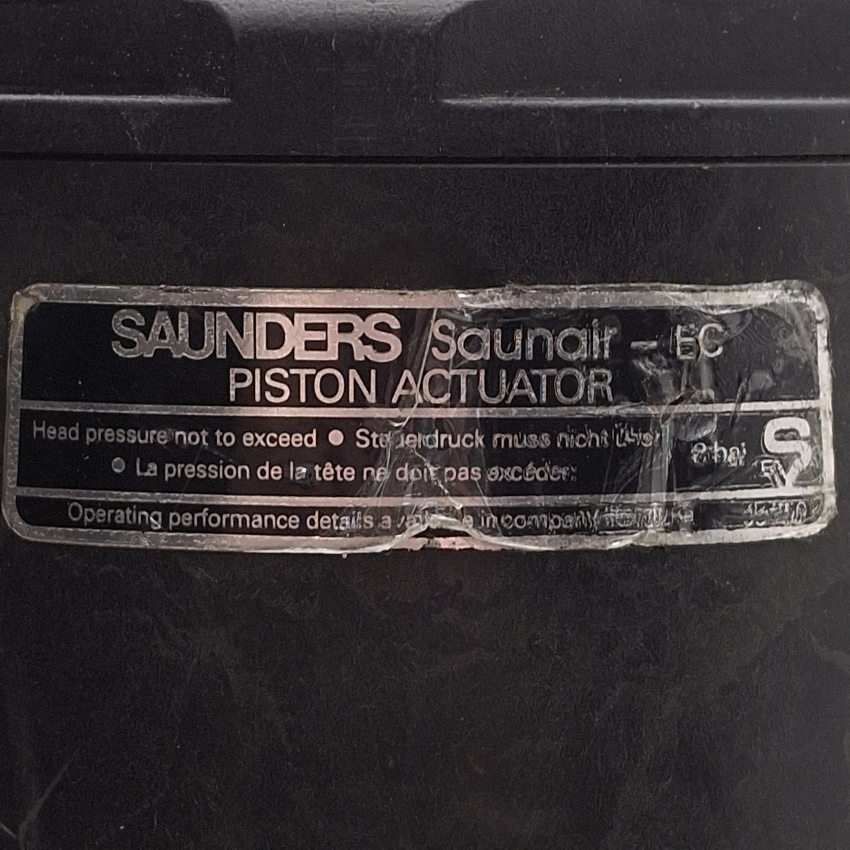 Used Saunders 33750 EC Piston Actuator Valve, Spring-Return, 8 bar, 2" Tri-Clamp