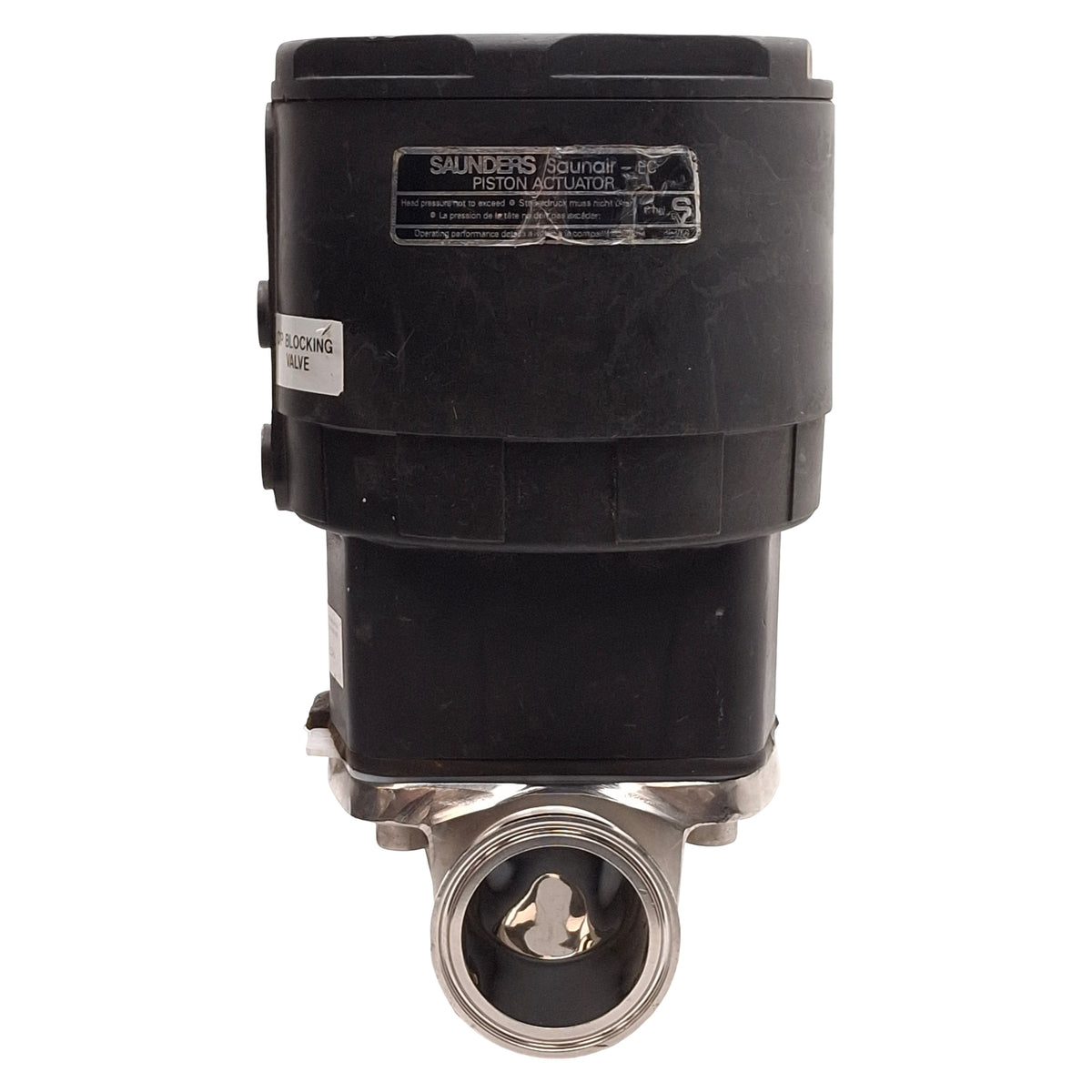 Used Saunders 33750 EC Piston Actuator Valve, Spring-Return, 8 bar, 2" Tri-Clamp