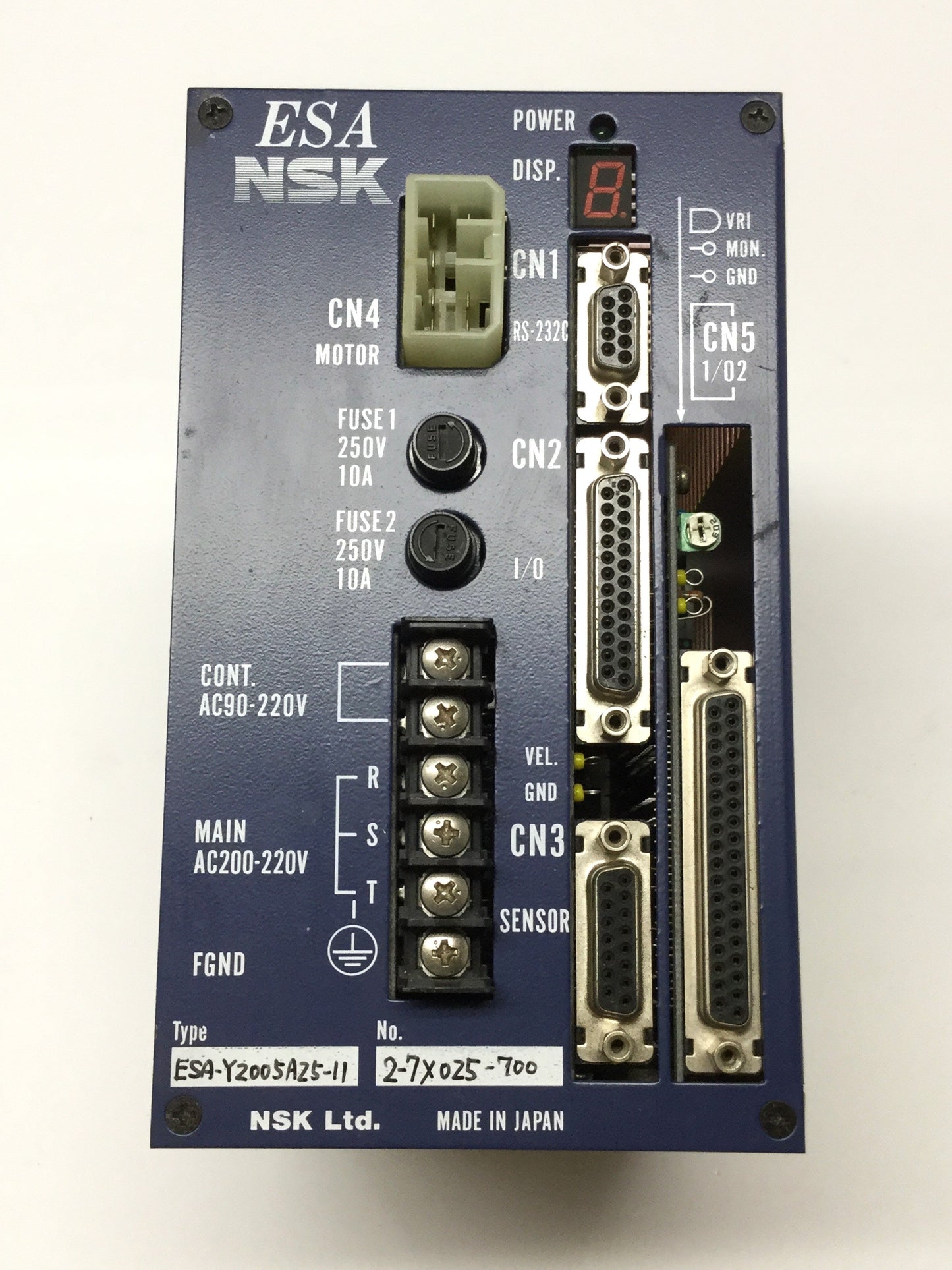 Used NSK ESA-Y2005A25-11 Megatorque Servo Driver Unit for 5Nm Motor, 200/220VAC
