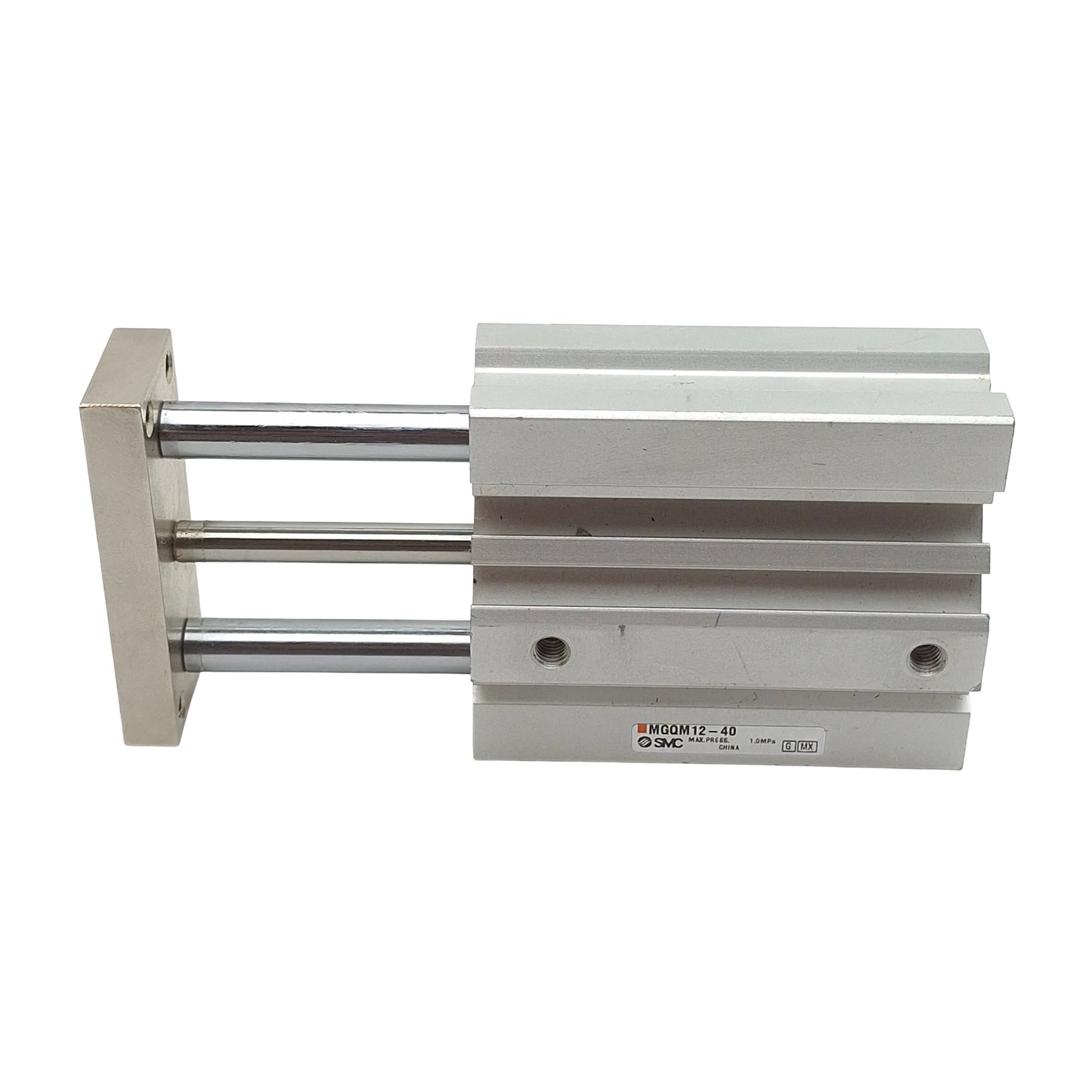 Used SMC MGQM12-40 Compact Guided Cylinder, ø12mm Bore, 40mm Stroke, M5 x 0.8, 1.0MPa