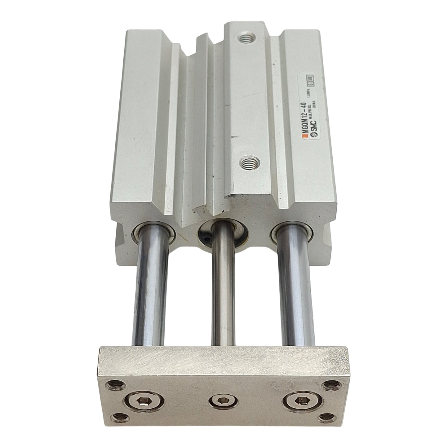 Used SMC MGQM12-40 Compact Guided Cylinder, ø12mm Bore, 40mm Stroke, M5 x 0.8, 1.0MPa