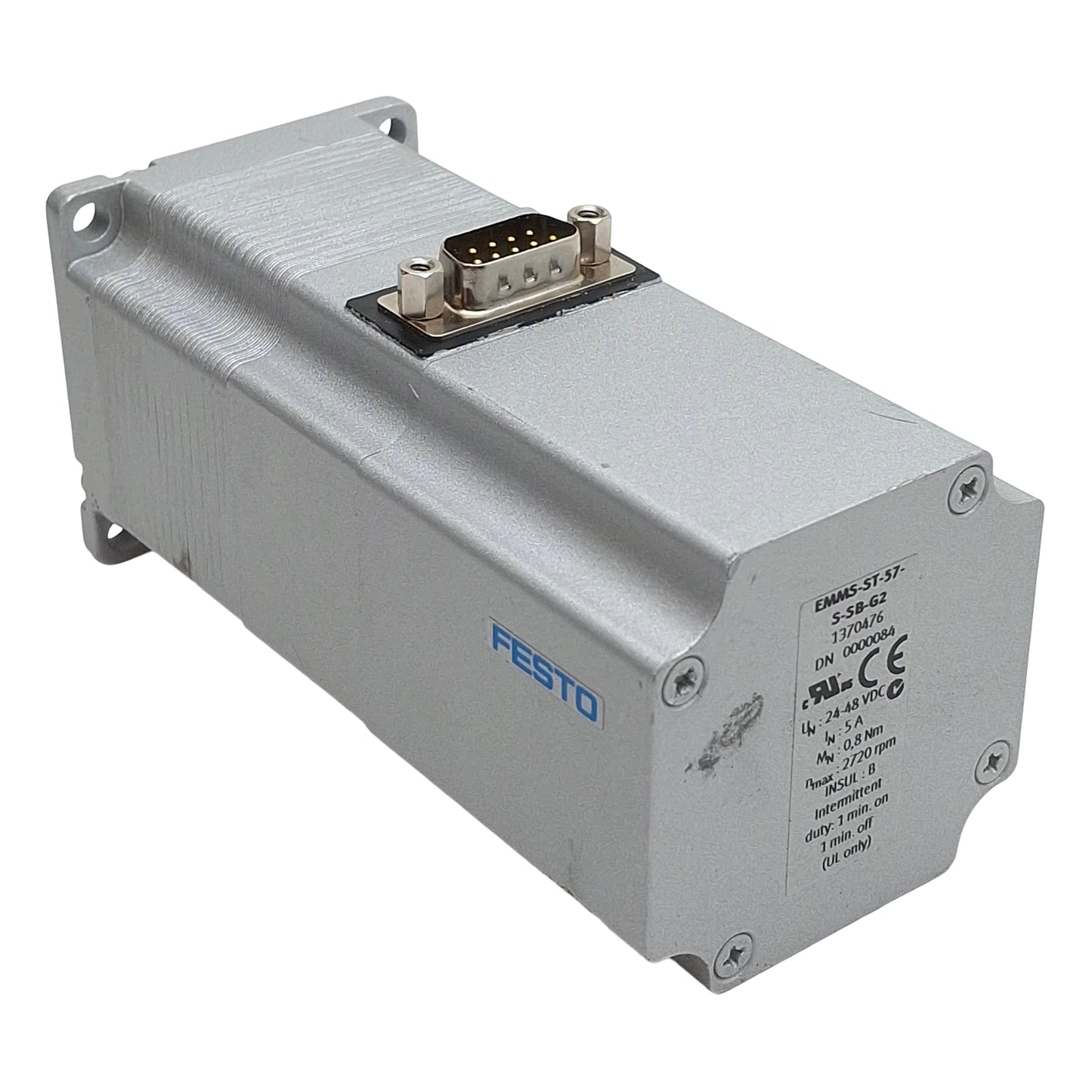 Used Festo EMMS-ST-57-S-SB-G2 Stepper Motor, 2-Phase, 1.8°/Step, ø6.5mm Shaft NEMA 23