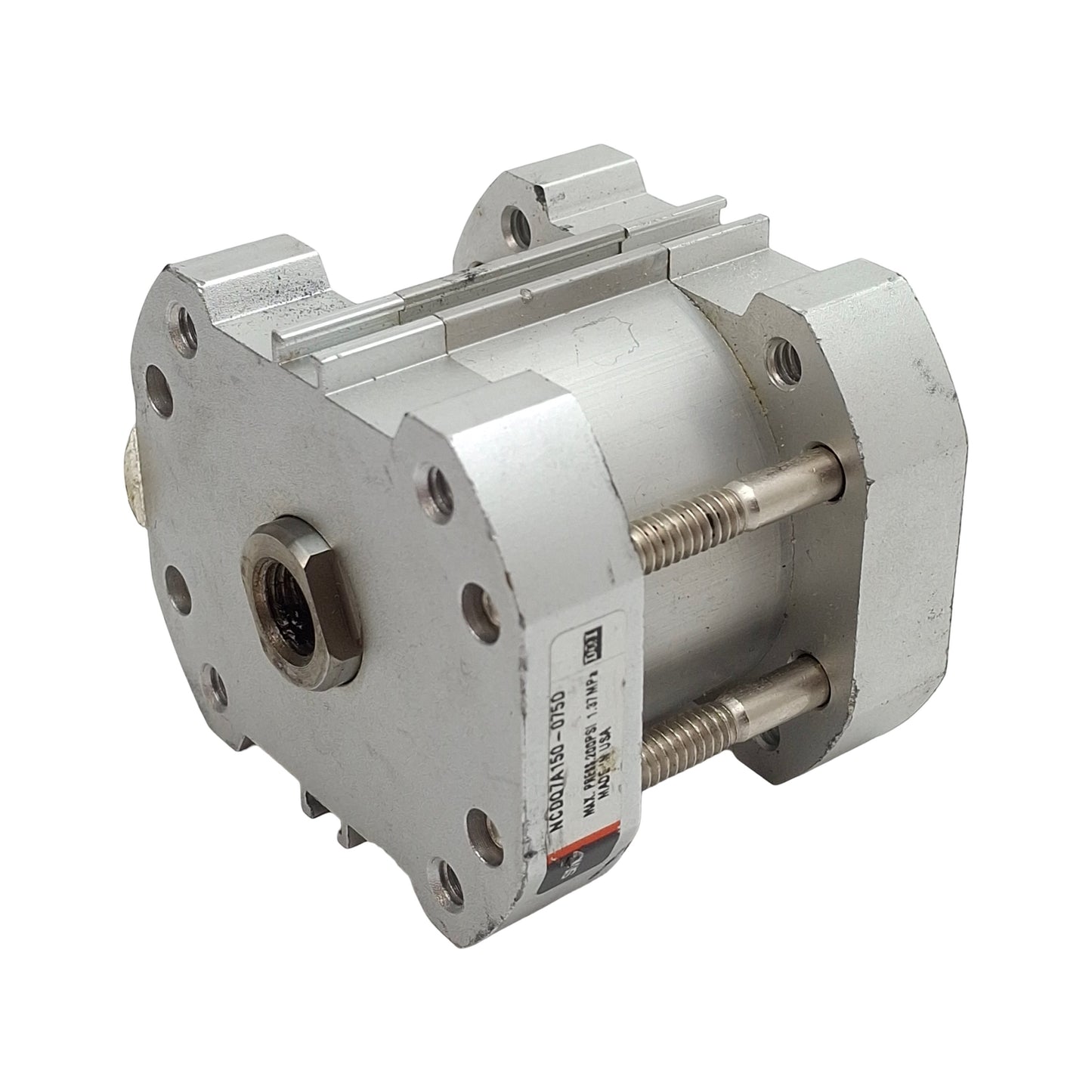 Used SMC NCDQ7A150-075D Compact Cylinder, ø1-1/2" Bore, 3/4" Stroke, 1/8in NPT 200psi