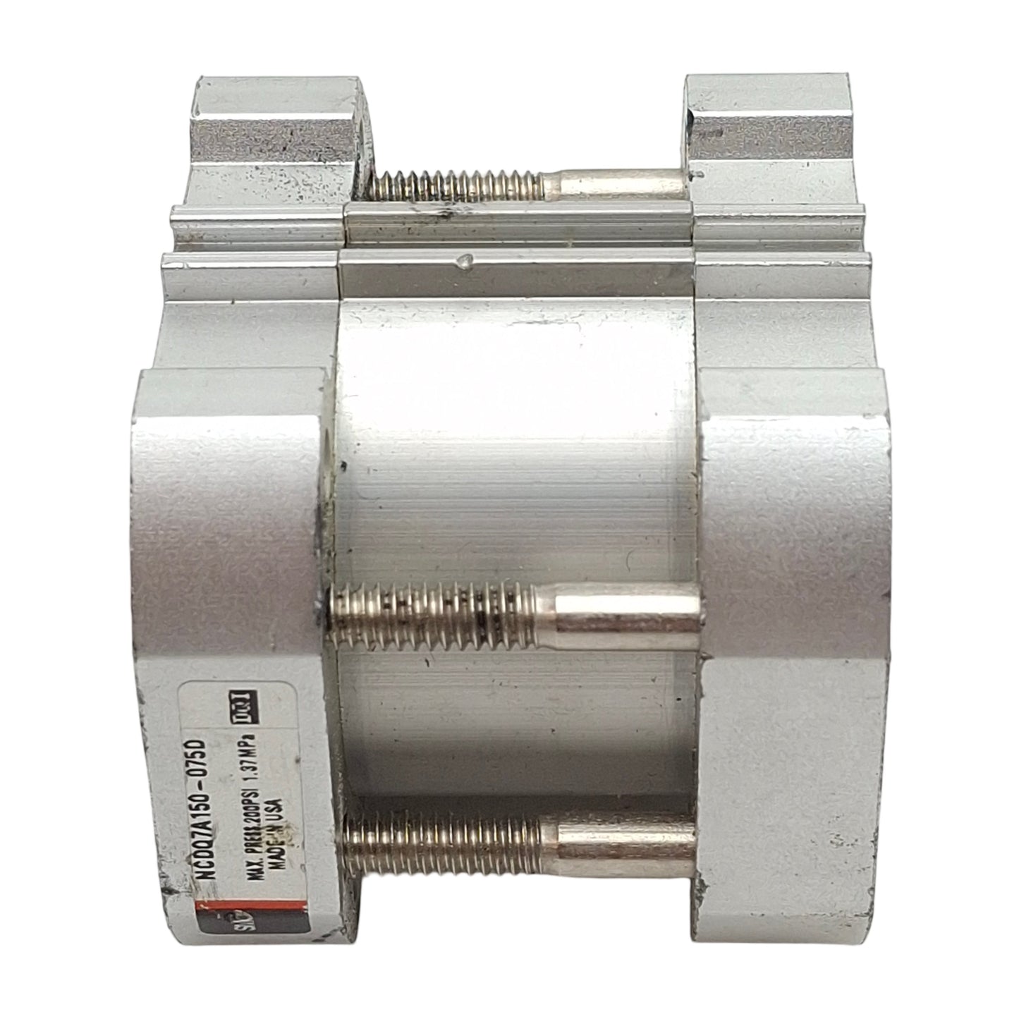 Used SMC NCDQ7A150-075D Compact Cylinder, ø1-1/2" Bore, 3/4" Stroke, 1/8in NPT 200psi