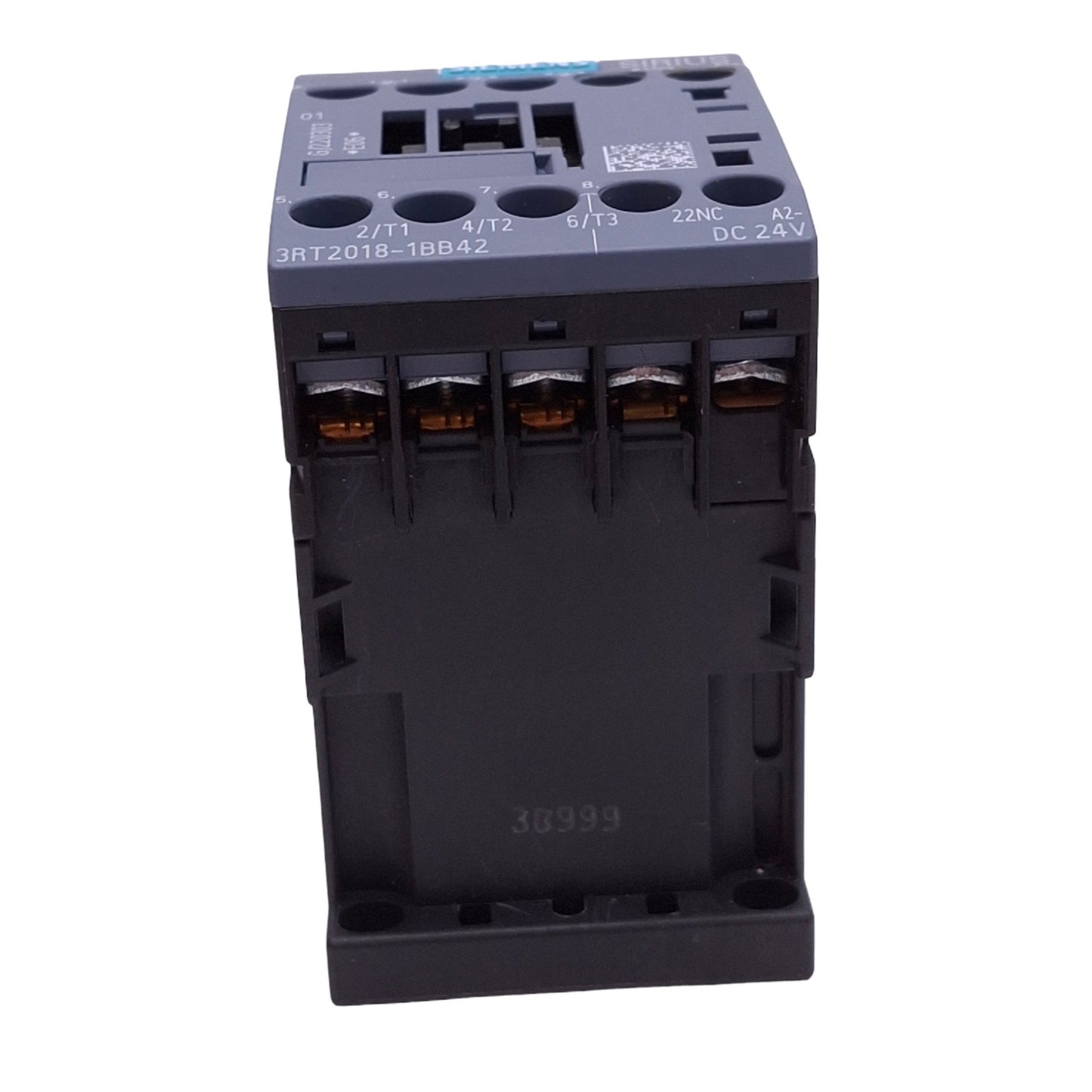 Used Siemens 3RT2018-1BB42 Contactor, 3-Pole + 1NC Aux, 460VAC 10hp Max, 24VDC Coil