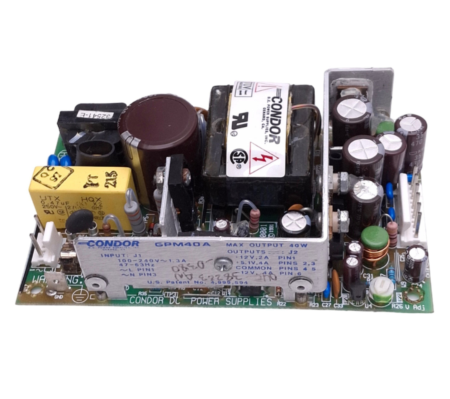 Used Condor GPM40A Power Supply, 100-240VAC In, 12/5.1VDC 2/4A Out, 40W Max