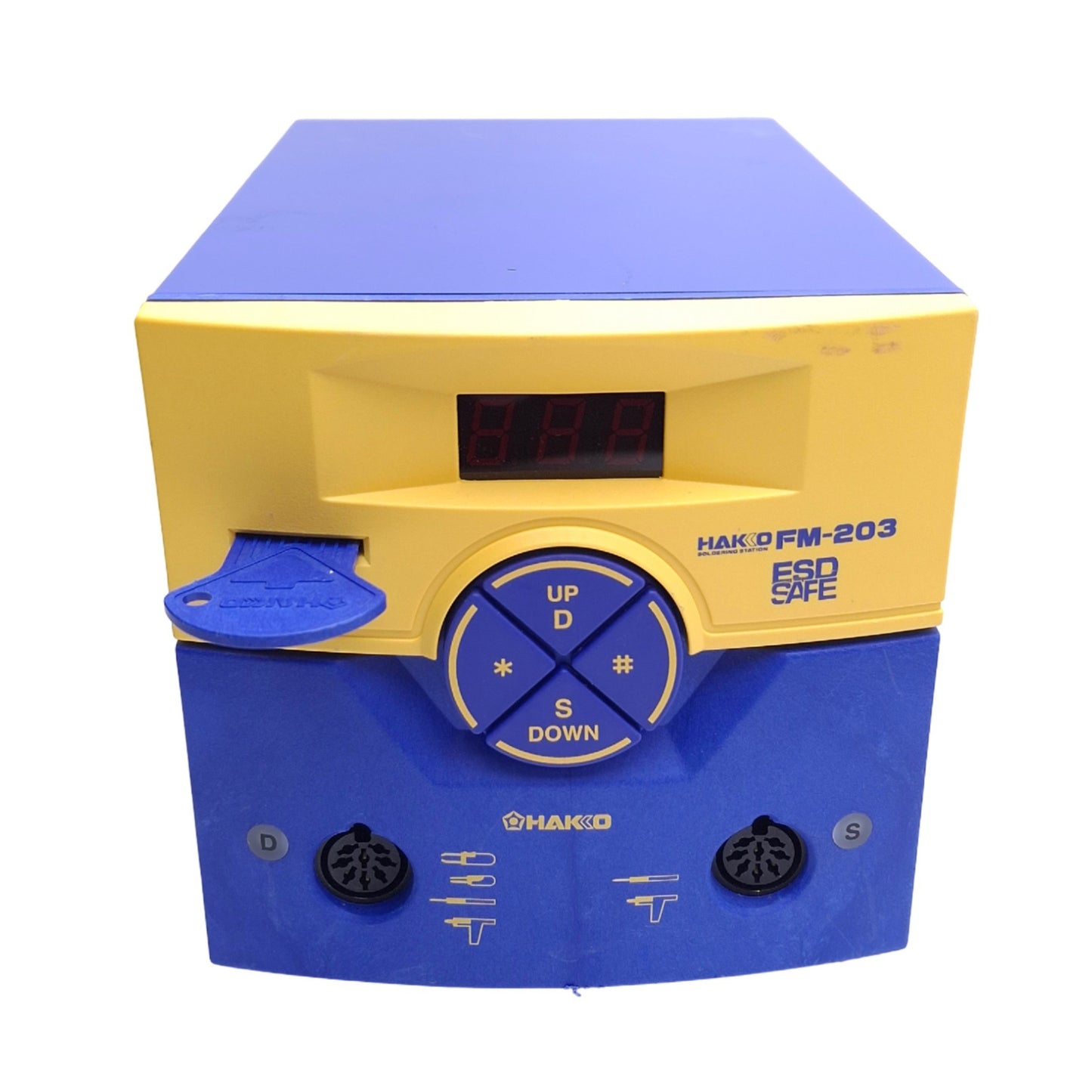 Used Hakko FM-203 Soldering Rework Station, 2-Port, 120VAC 140W, 200-450°C