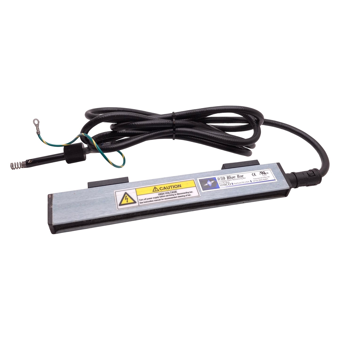 Used Simco R50 Blue Bar Shockless Static Neutralizing Bar, 8,000VAC Max, Length 16"