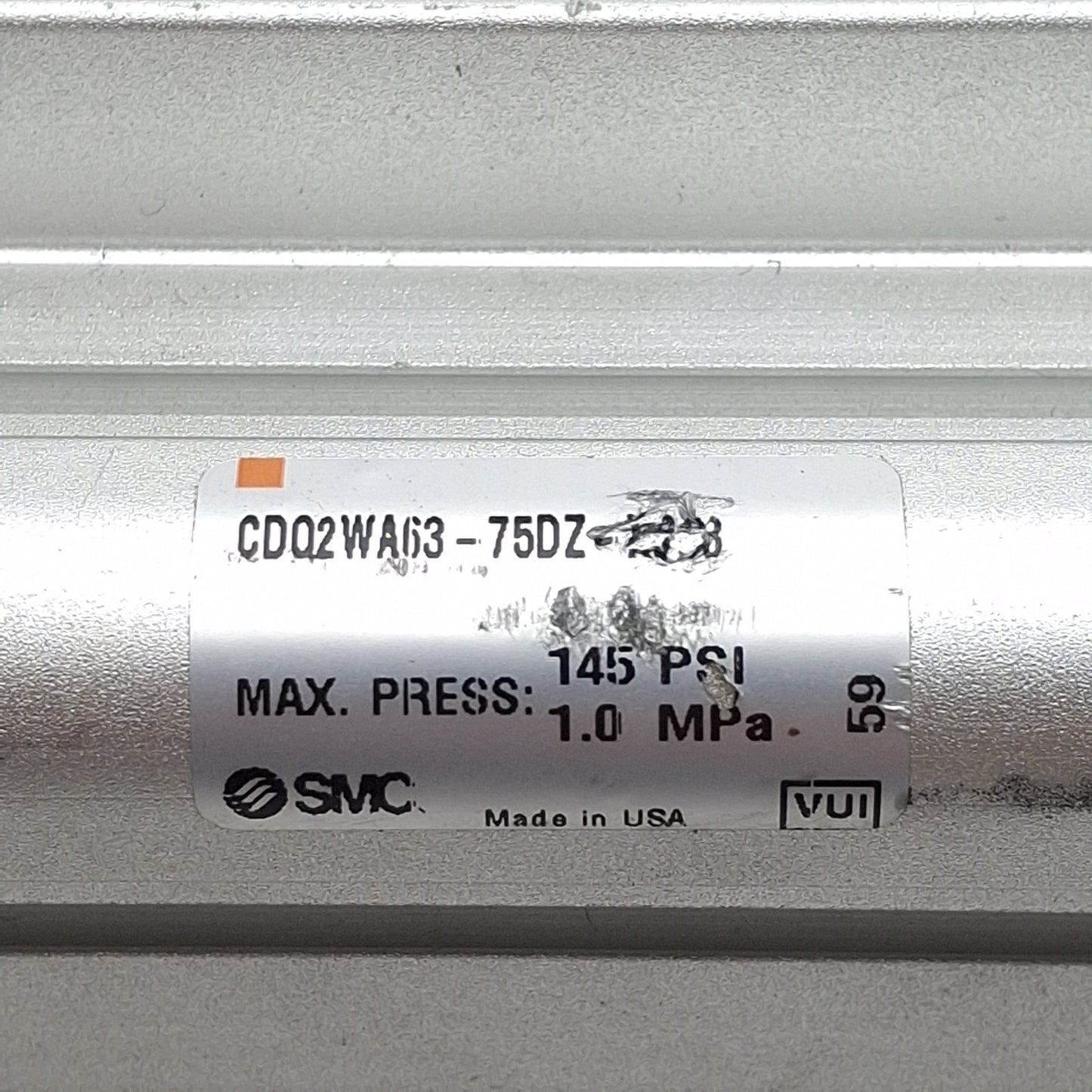 Used SMC CDQ2WA63-75DZ Double Acting Cylinder, ø63mm Bore, 75mm Stroke, Rc1/4, 1.0MPa