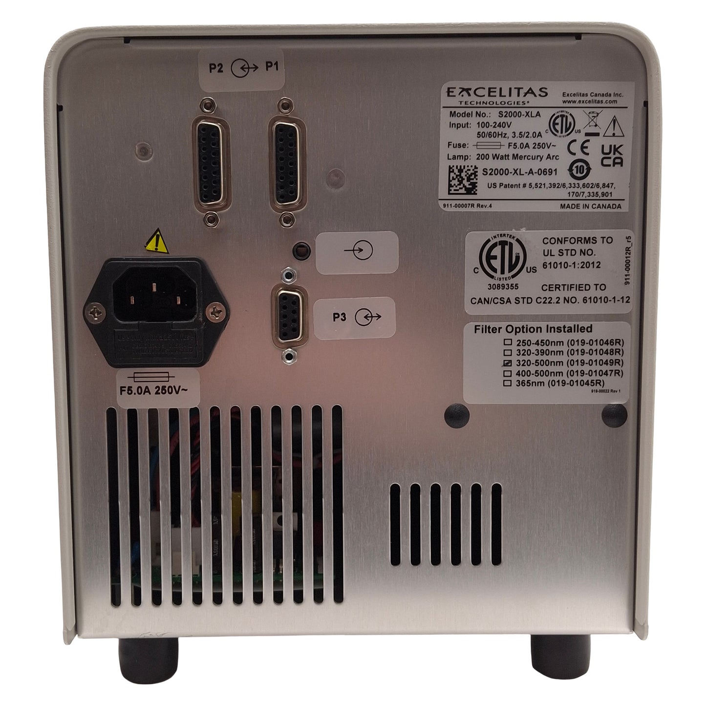 Used OmniCure S2000-XLA UV Curing System, 320-500nm, 40W/cm², 120-240VAC, 500hrs