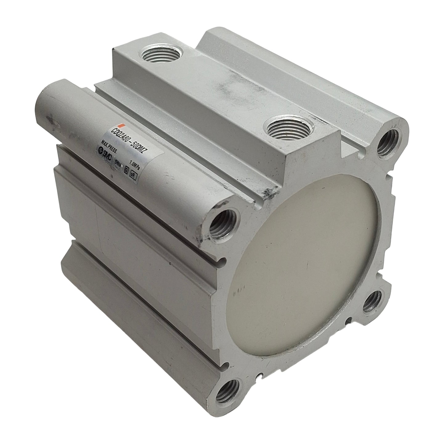 Used SMC CDQ2A80-50DMZ Compact Cylinder, ø80mm Bore, 50mm Stroke, Rc3/8, 1.0MPa