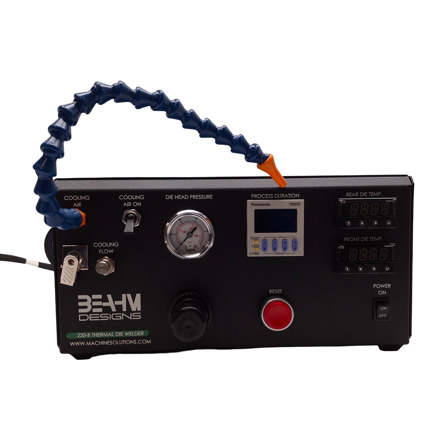 Used Beahm 220-B Thermal Die Bonder, 200-500°F, 0-100PSI, 1-9999sec Timer, 120VAC