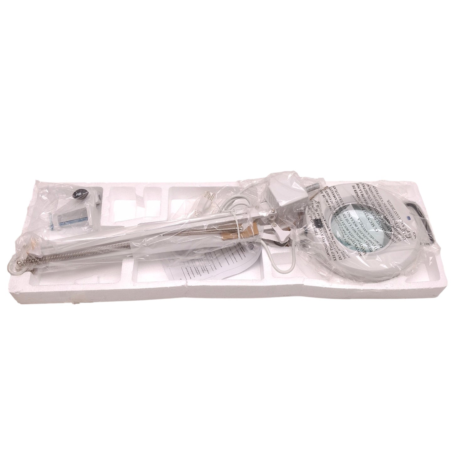 New Vision Luxo 16346WT Fluorescent Illuminated Magnifier, 5D (2.25x), 120VAC, 45in