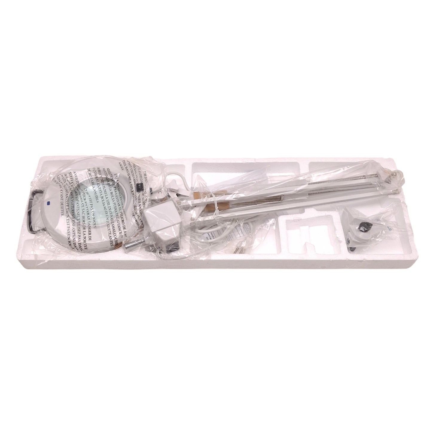 New Vision Luxo 16346WT Fluorescent Illuminated Magnifier, 5D (2.25x), 120VAC, 45in