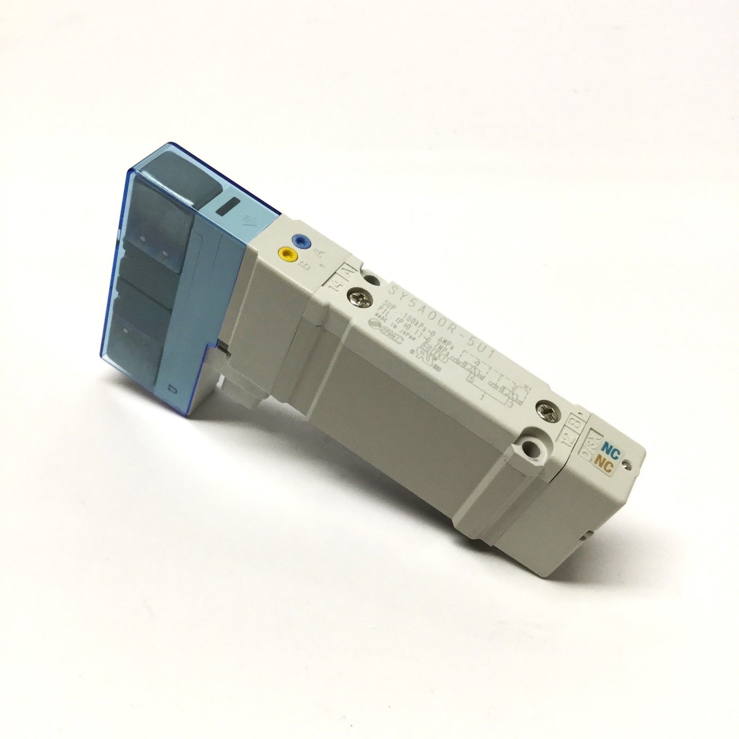 Used SMC SY5A00R-5U1 Plug-In Solenoid Valve, 4-Position Dual 3-Port NC/NC, 24VDC