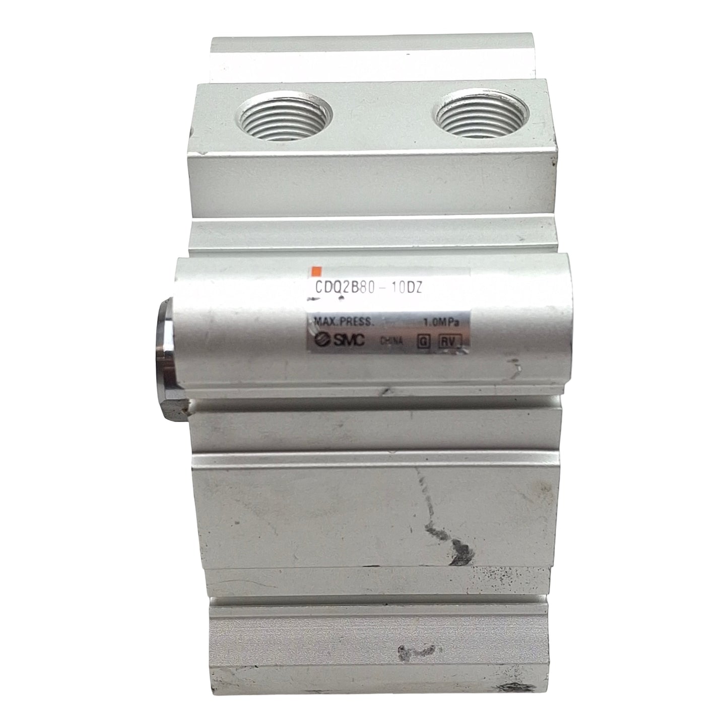 Used SMC CDQ2B80-10DZ Compact Cylinder, ø80mm Bore, 10mm Stroke, Rc3/8, 1.0MPa
