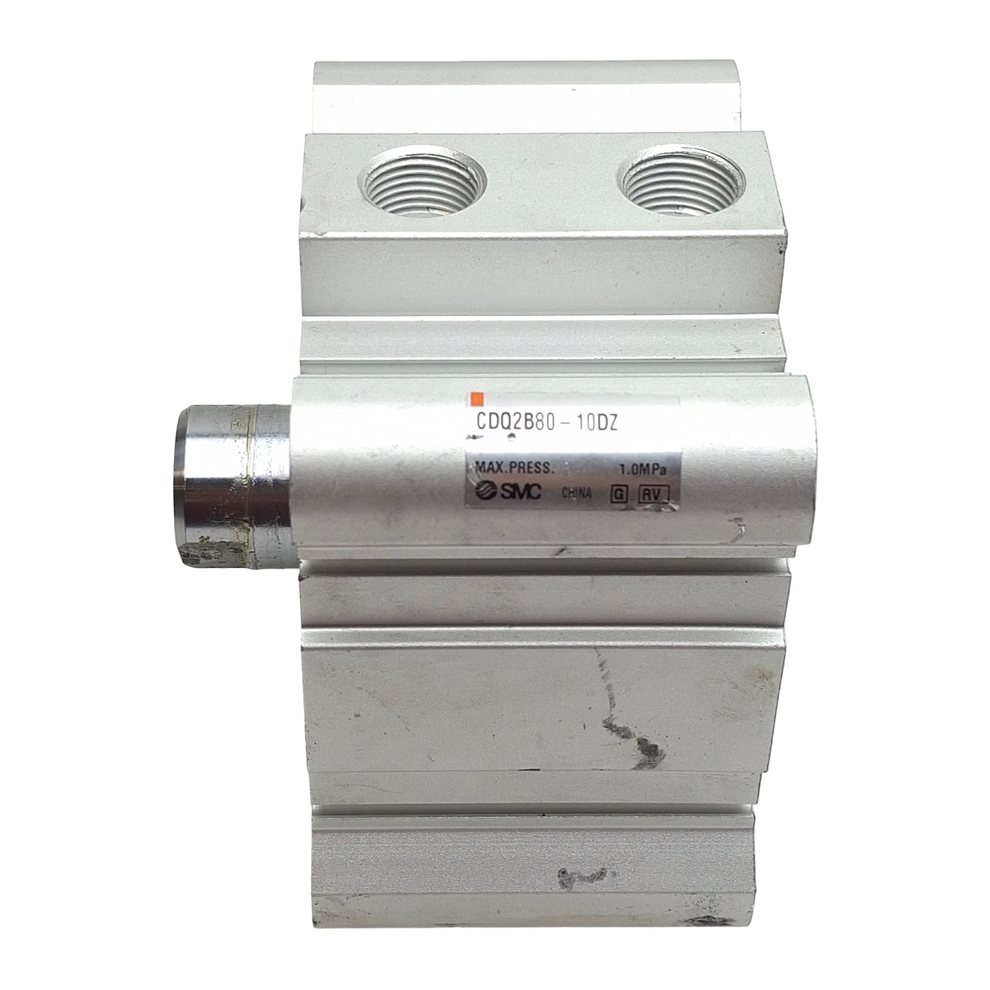 Used SMC CDQ2B80-10DZ Compact Cylinder, ø80mm Bore, 10mm Stroke, Rc3/8, 1.0MPa