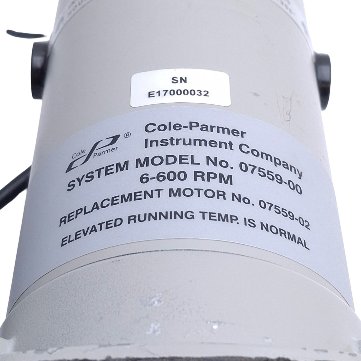 Used Cole Parmer 7559-00 Masterflex Easy-Load Short Shaft Pump Drive/Motor, 6-600 RPM