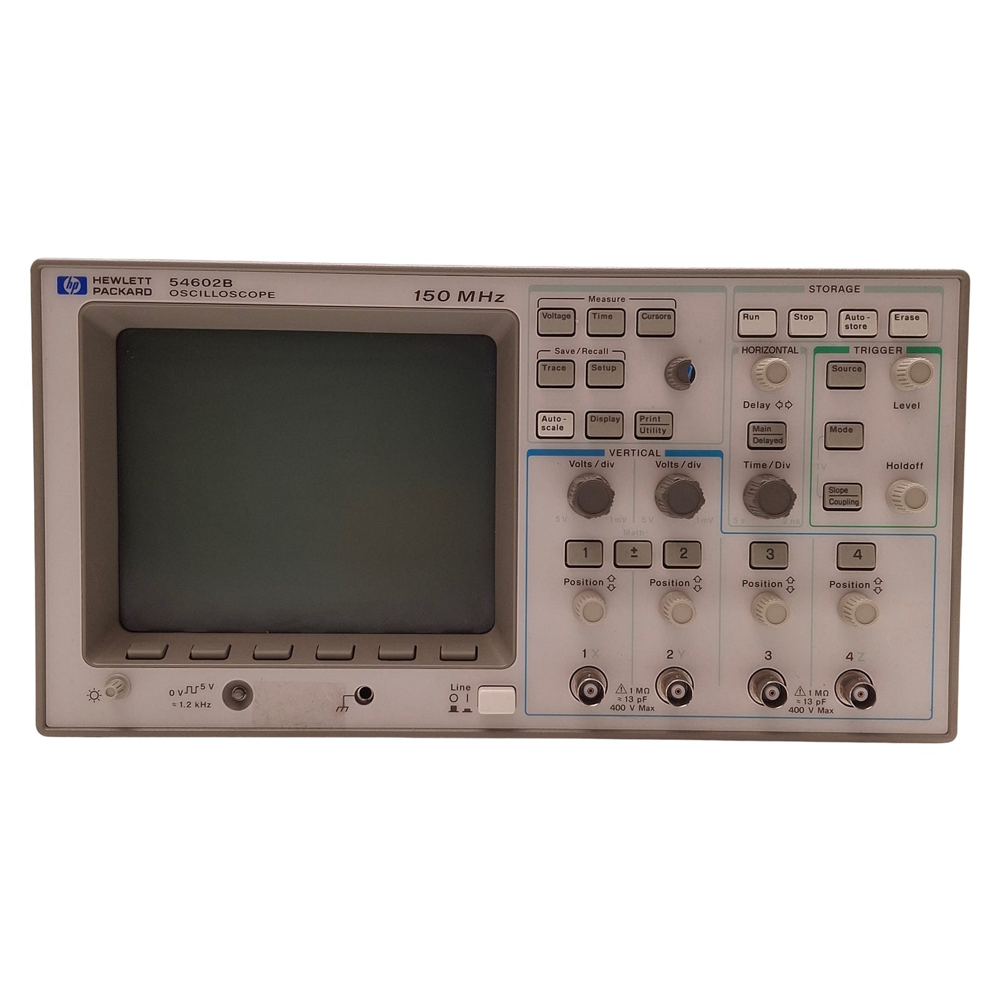 Used Hewlett Packard 54602B 4-Channel Digital Oscilloscope 100MHz to 250MHz, 10GSa/s