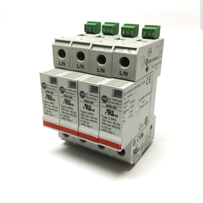 Used Allen Bradley 4983-DS120-404 Surge Protector Device, 4-Pole, 150VAC 40kA Max