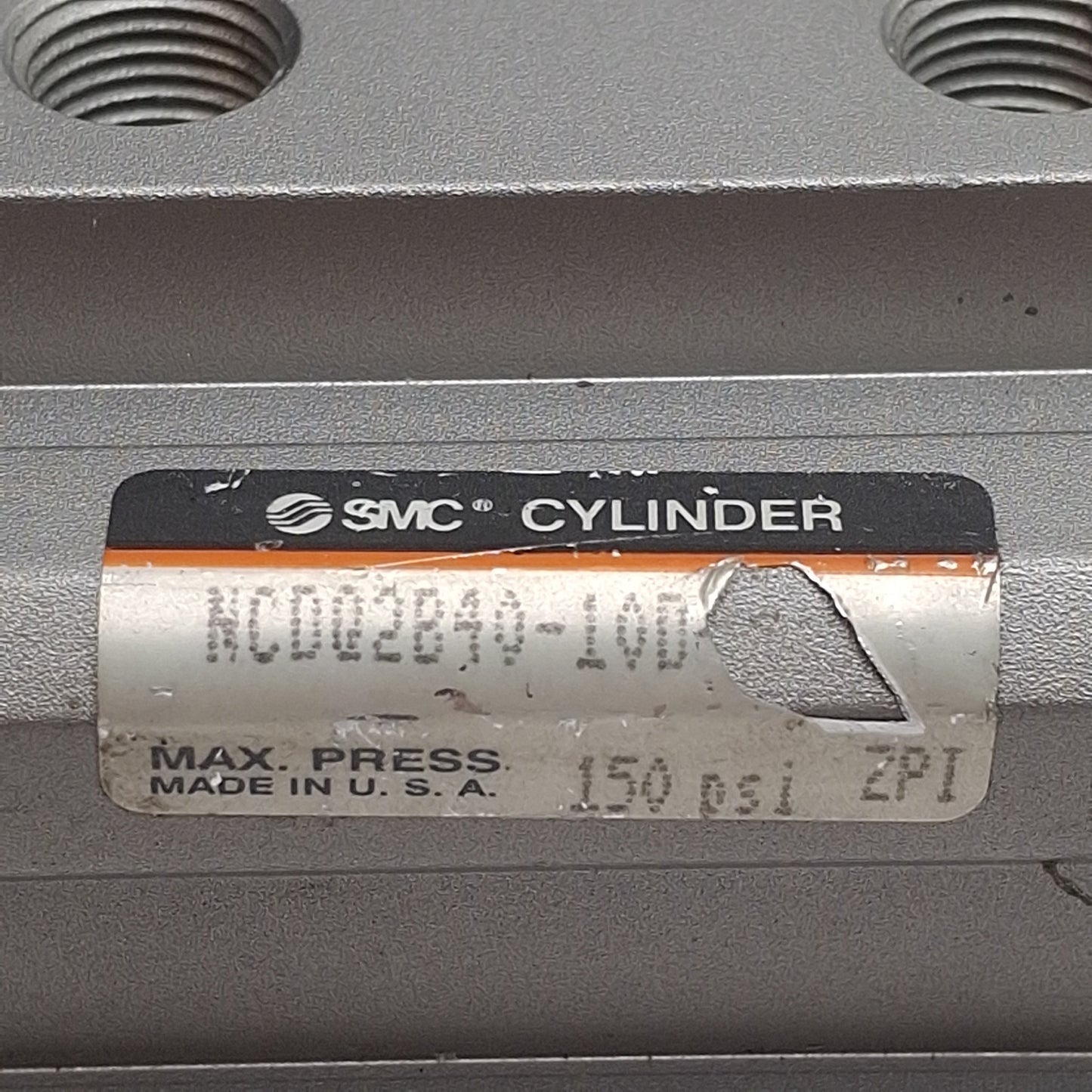 Used SMC NCDQ2B40-10D Compact Cylinder, ø40mm Bore, 10mm Stroke, 1/8in NPT, 150psi