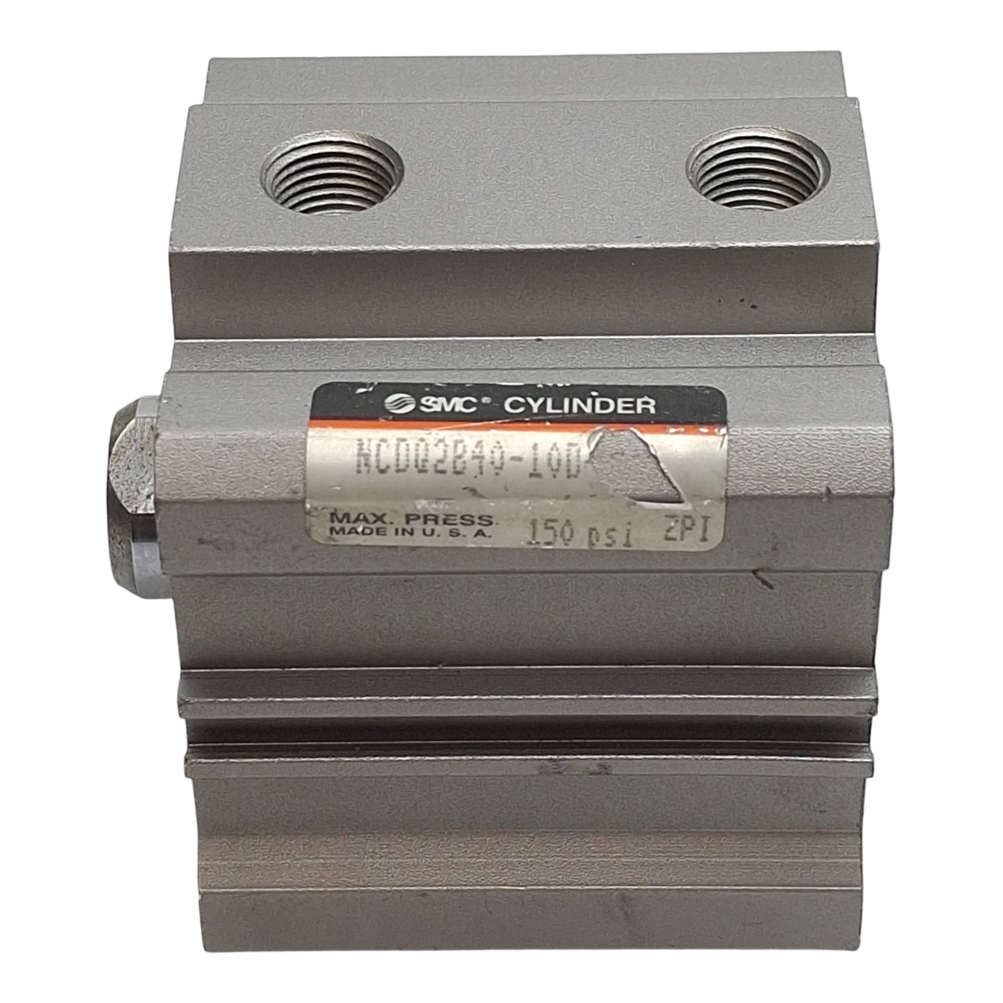 Used SMC NCDQ2B40-10D Compact Cylinder, ø40mm Bore, 10mm Stroke, 1/8in NPT, 150psi