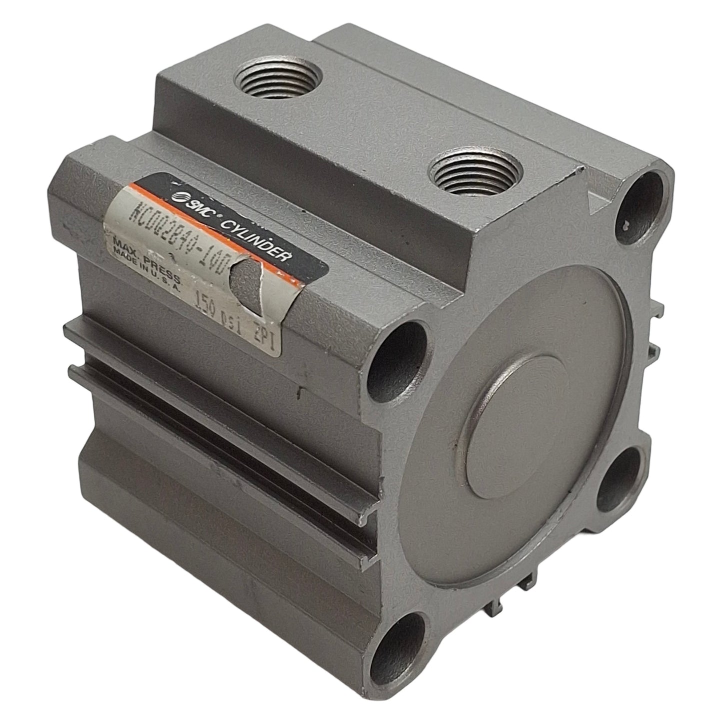 Used SMC NCDQ2B40-10D Compact Cylinder, ø40mm Bore, 10mm Stroke, 1/8in NPT, 150psi