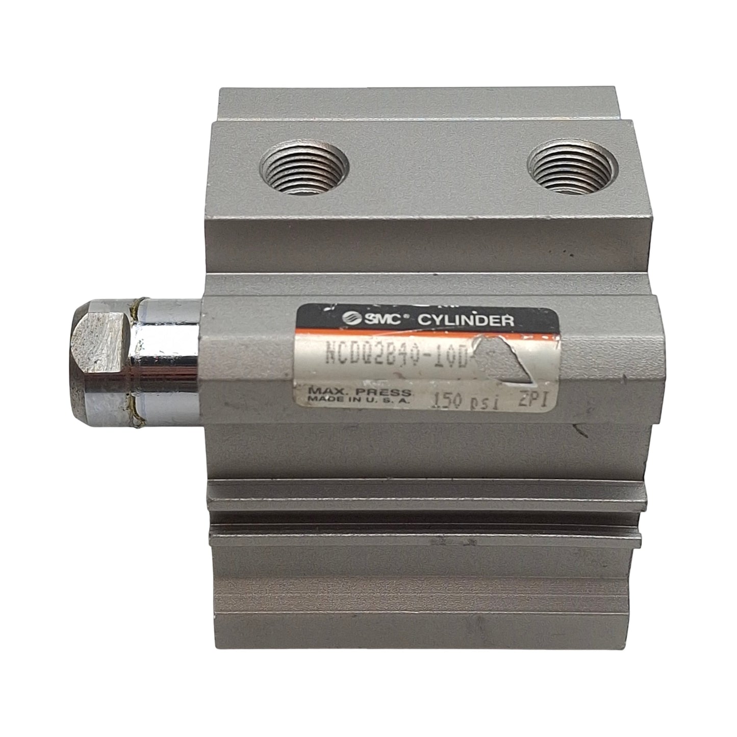 Used SMC NCDQ2B40-10D Compact Cylinder, ø40mm Bore, 10mm Stroke, 1/8in NPT, 150psi