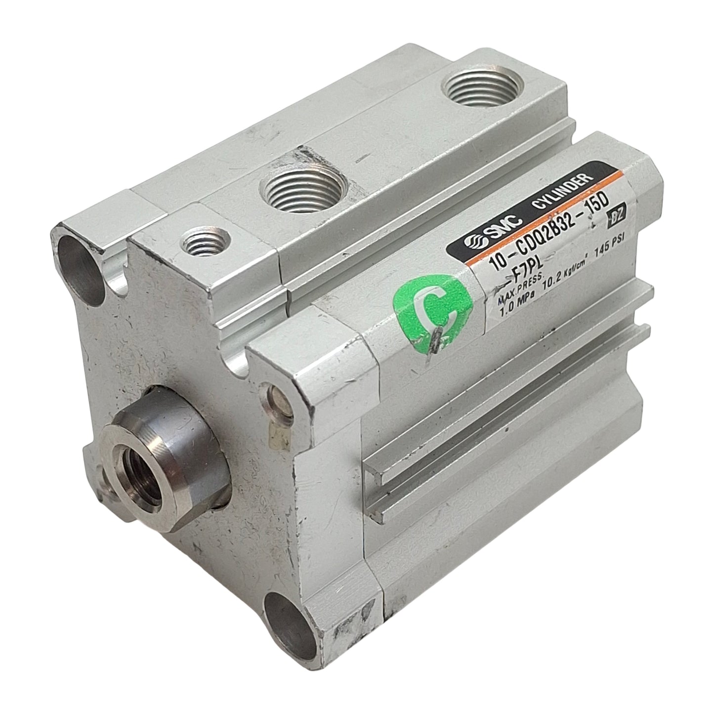 Used SMC 10-CDQ2B32-15D-F7PL Compact Cylinder, ø32mm Bore, 15mm Stroke, Rc1/8, 1.0MPa