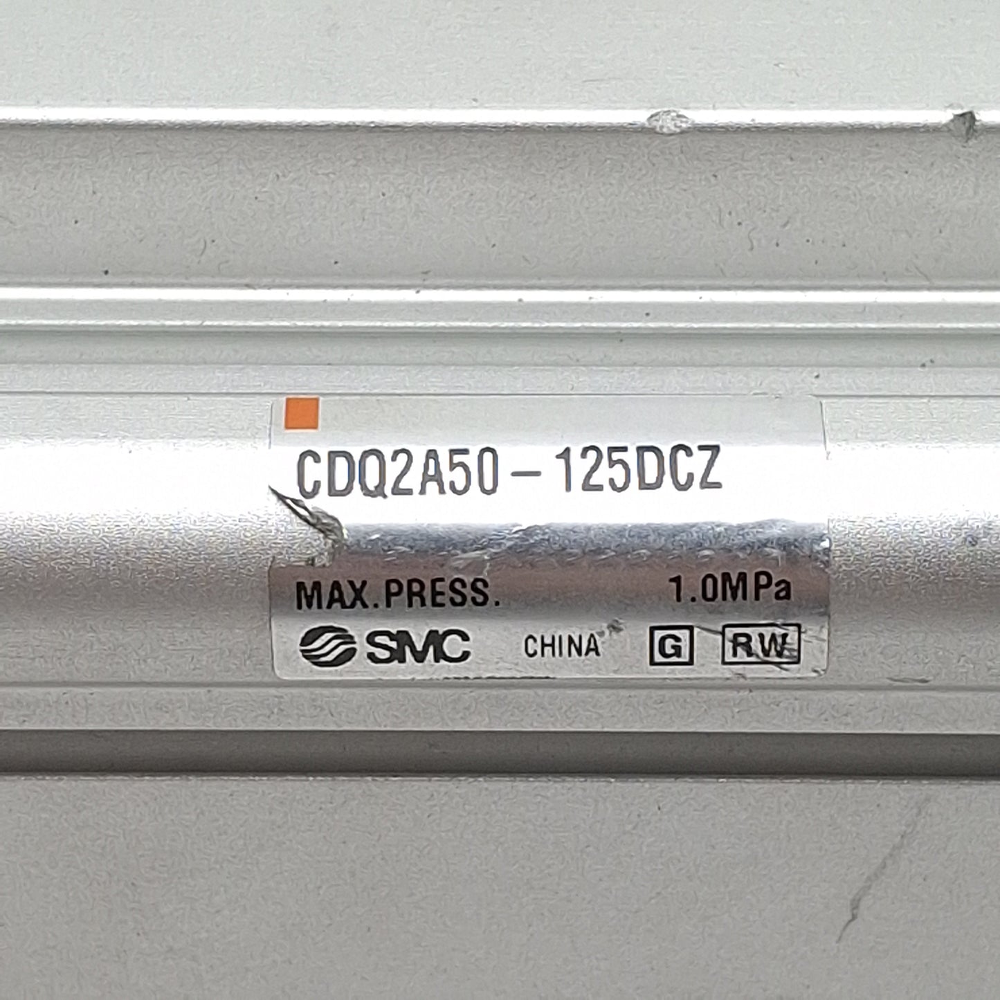 Used SMC CDQ2A50-125DCZ Compact Cylinder, ø50mm Bore, 125mm Stroke, Rc1/4, 1.0MPa