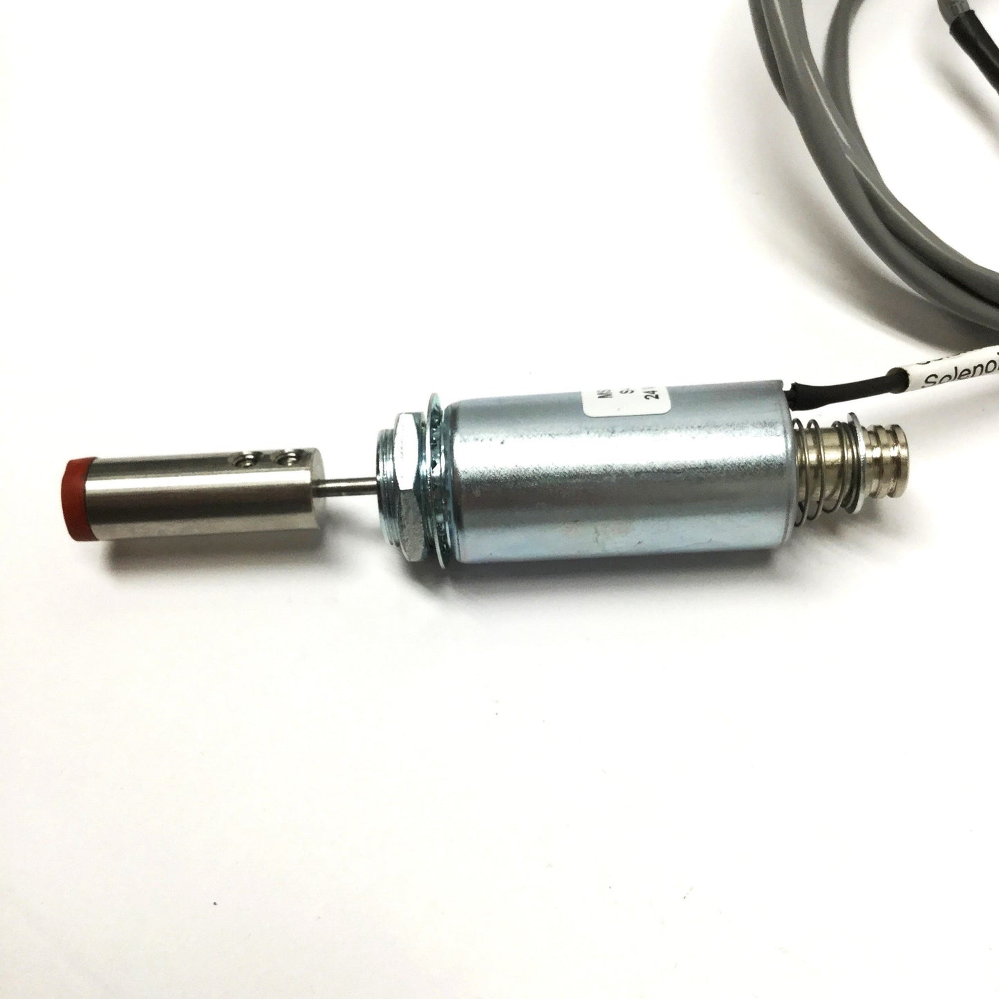 Used Magnet Schultz S-07801 Tubular Push Solenoid 24VDC Continuous Duty, 101oz Hold