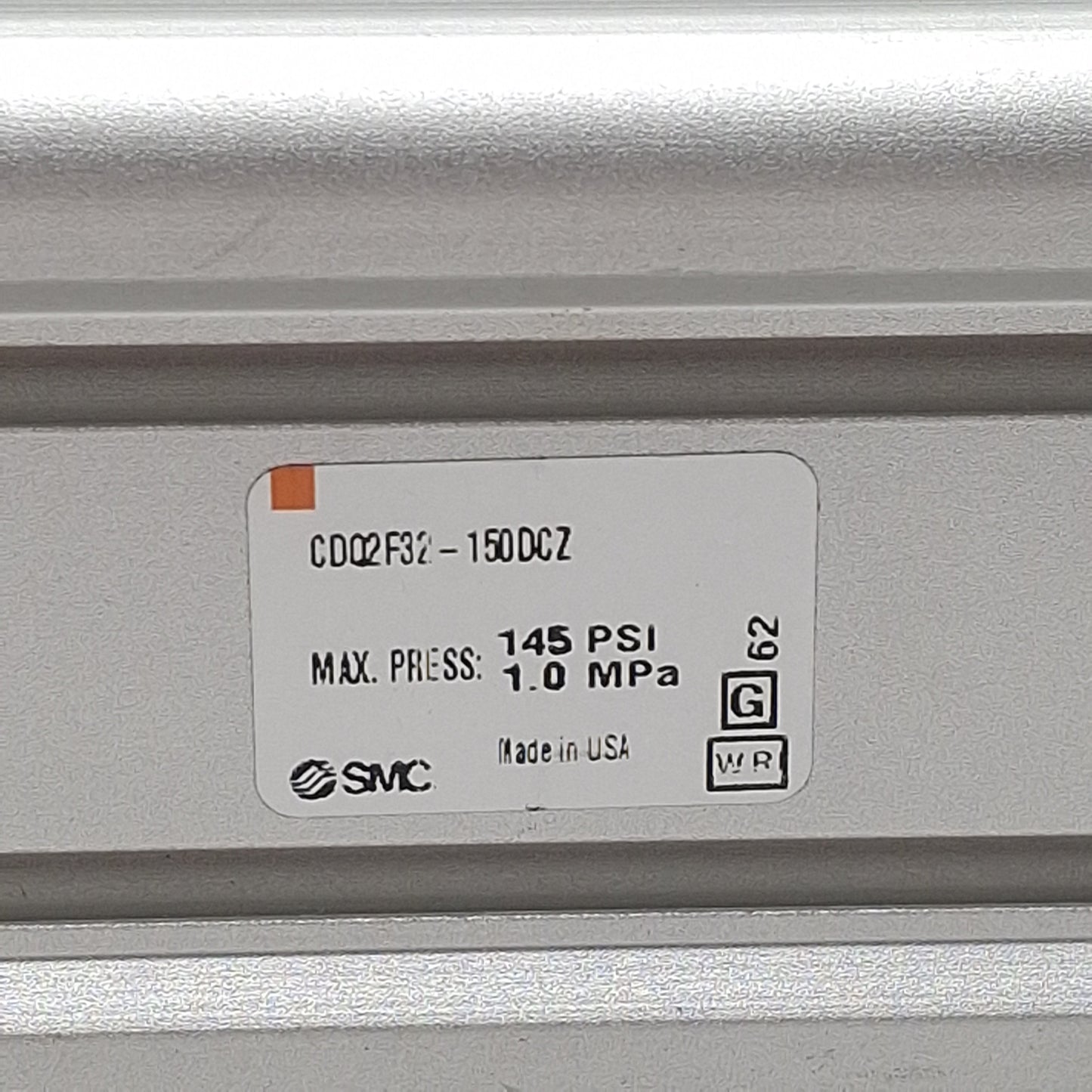 Used SMC CDQ2F32-150DCZ Compact Cylinder, ø32mm Bore, 150mm Stroke, Rc1/8, 1.0MPa