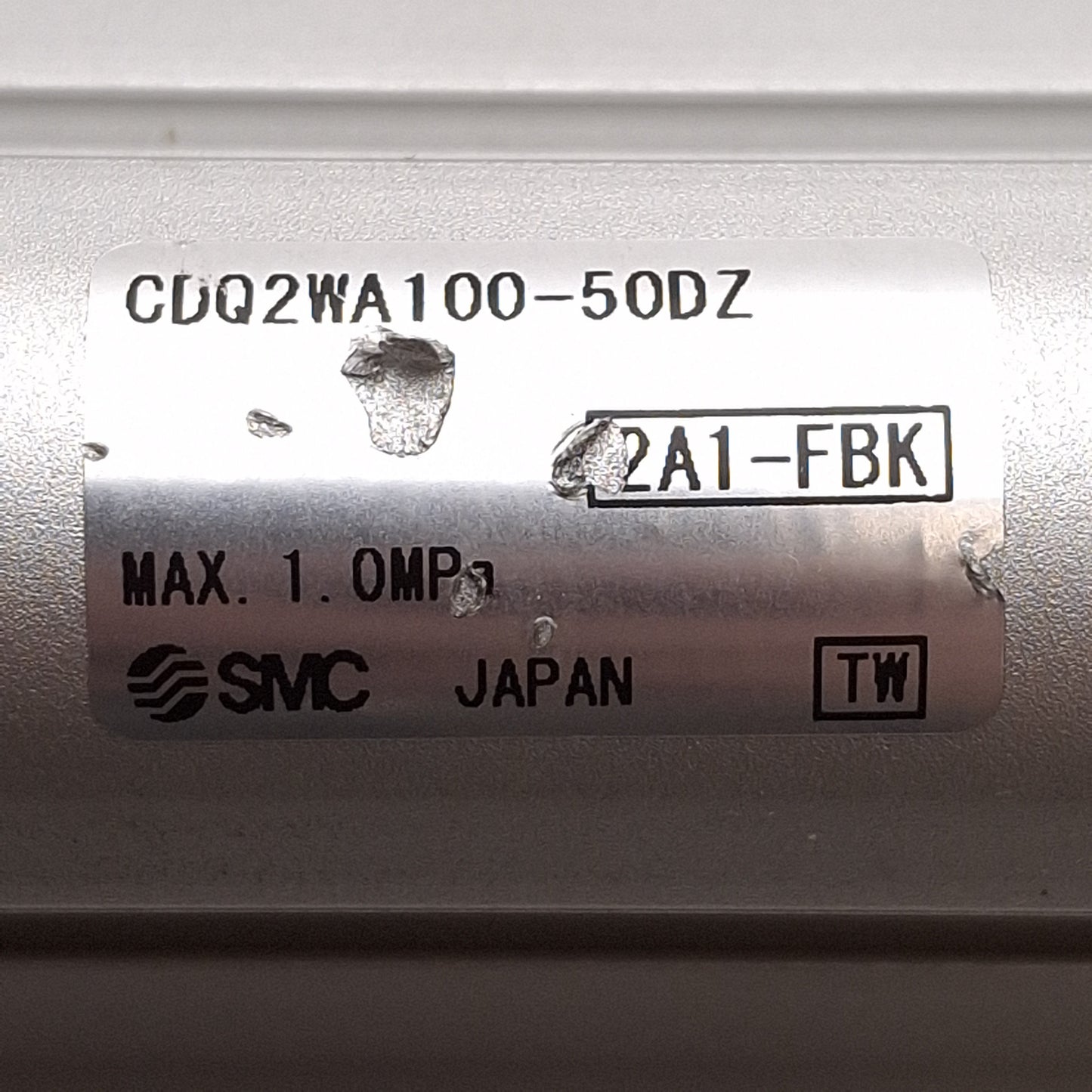 Used SMC CDQ2WA100-50DZ Compact Double Rod Cylinder, ø100mm Bore, 50mm Stroke, Rc3/8