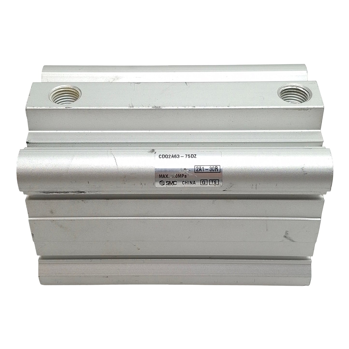 Used SMC CDQ2A63-75DZ Compact Cylinder, ø63mm Bore, 75mm Stroke, Rc1/4, 1.0MPa