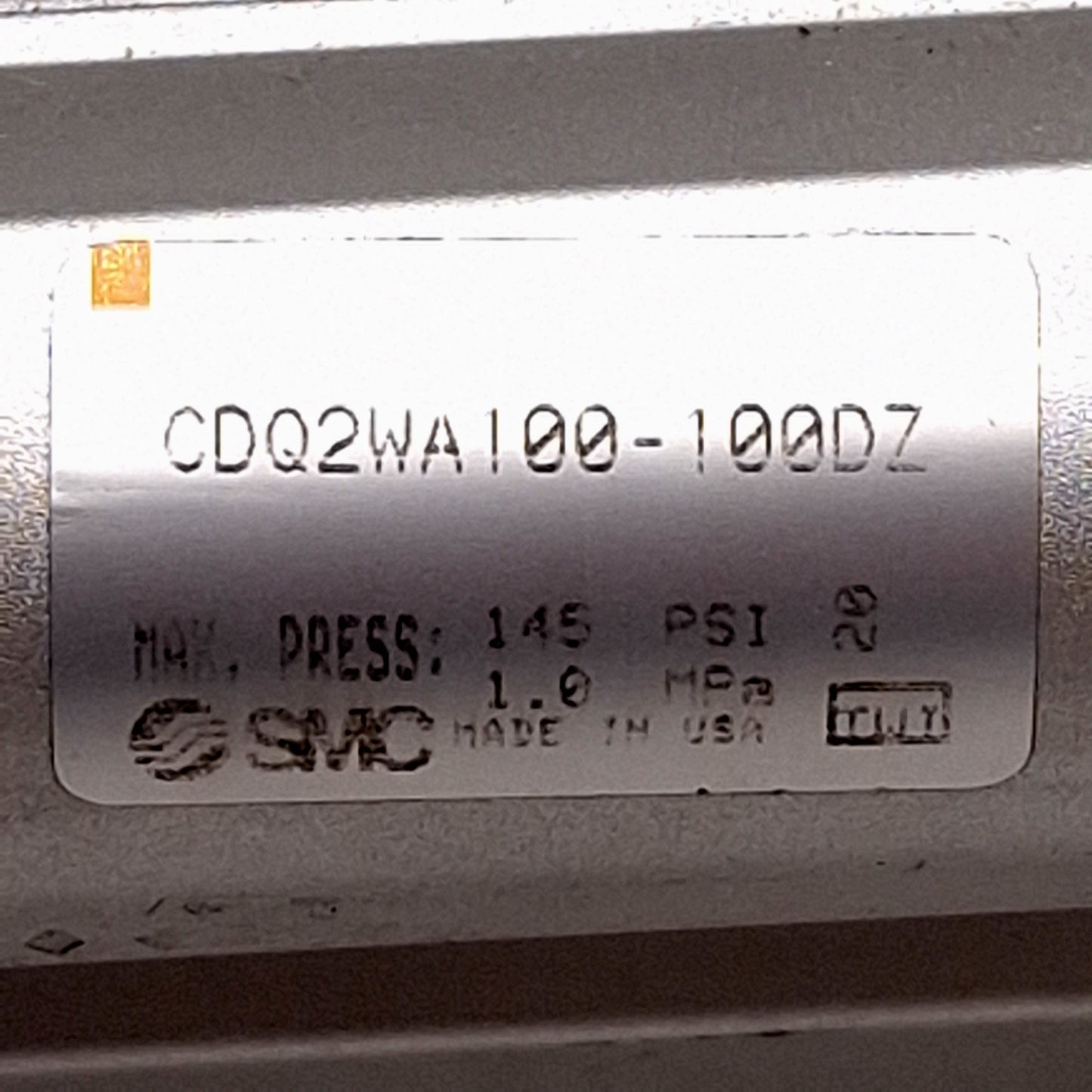 Used SMC CDQ2WA100-100DZ Compact Double Rod Cylinder ø100mm Bore, 100mm Stroke, Rc3/8