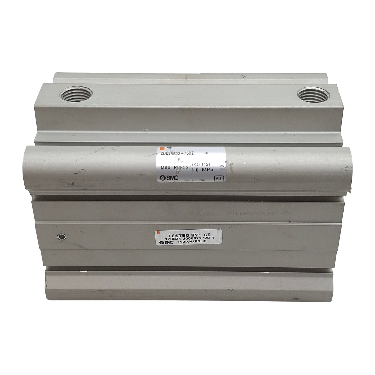 Used SMC CDQ2KA63-75DZ Compact Cylinder, ø63mm Bore, 75mm Stroke, Rc1/4, 1.0MPa