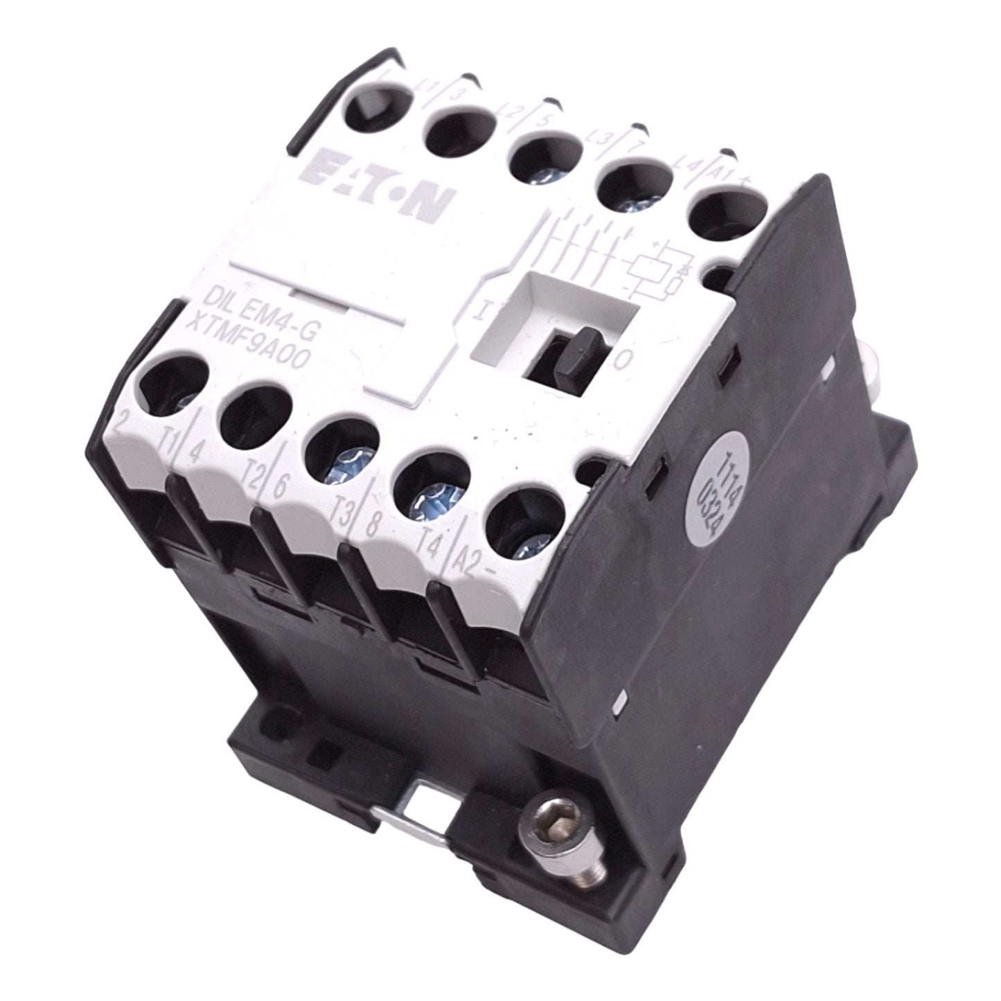 Used Eaton DIL EM4-G XTMF9A00 Contactor, 4PST-NO, 24VAC In, 690VAC 4hp Max, DIN Rail